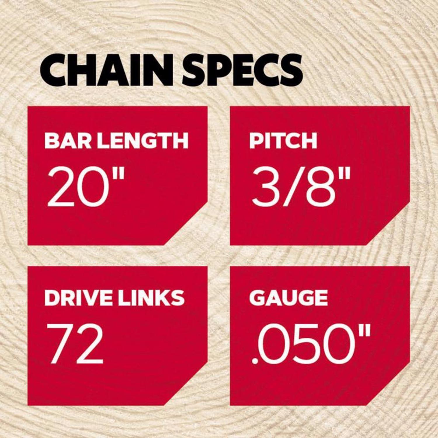 Oregon AdvanceCut D72 20 in. Chainsaw Chain 72 links