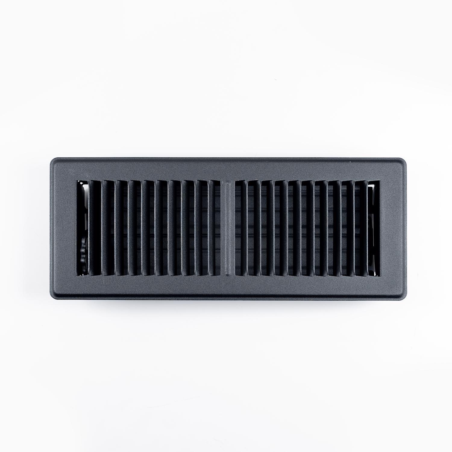 RectorSeal Tru Aire 4 in. H X 12 in. W 2-Way Powder Coat Black Steel Floor Register