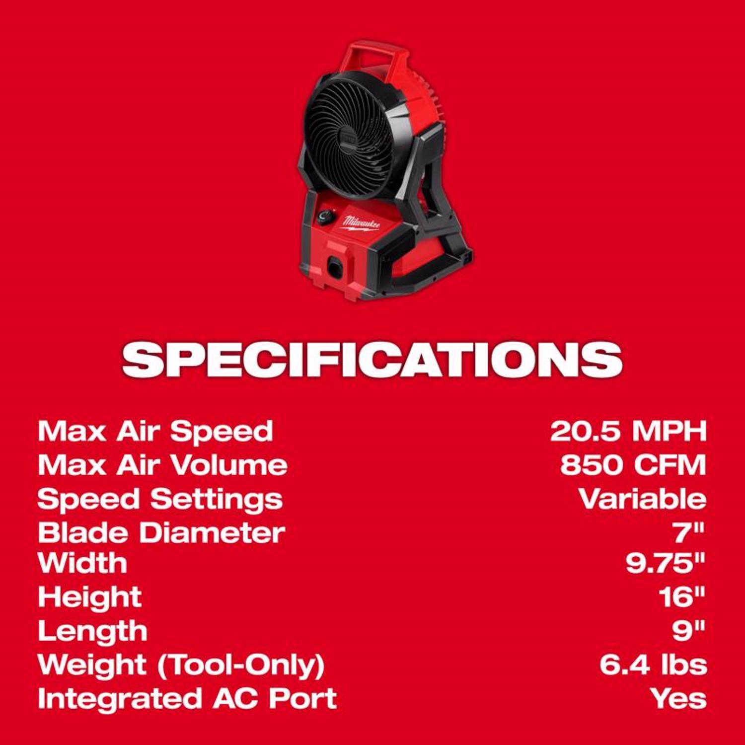Milwaukee M18 16 in. H Personal Fan