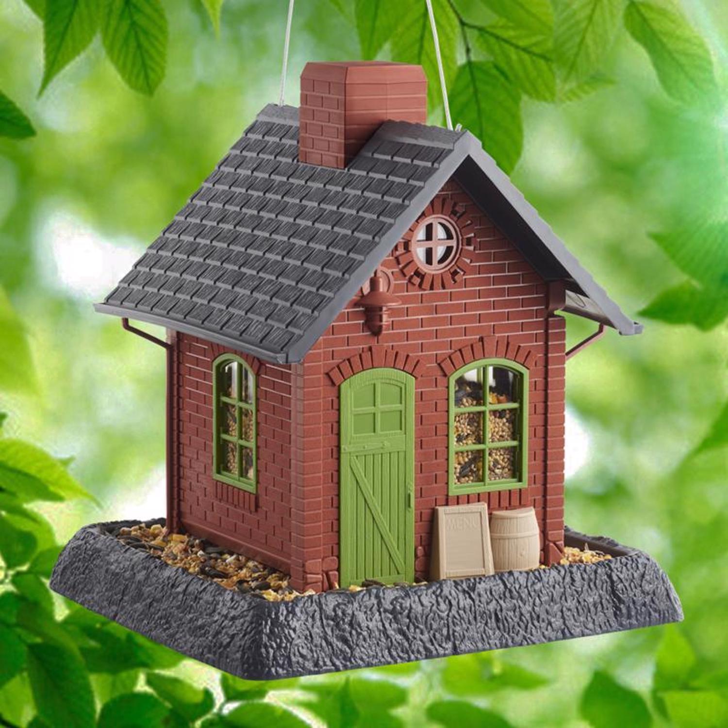 North States Village Wild Bird 5 lb Plastic Old Town Pub Hopper Bird Feeder 4 ports