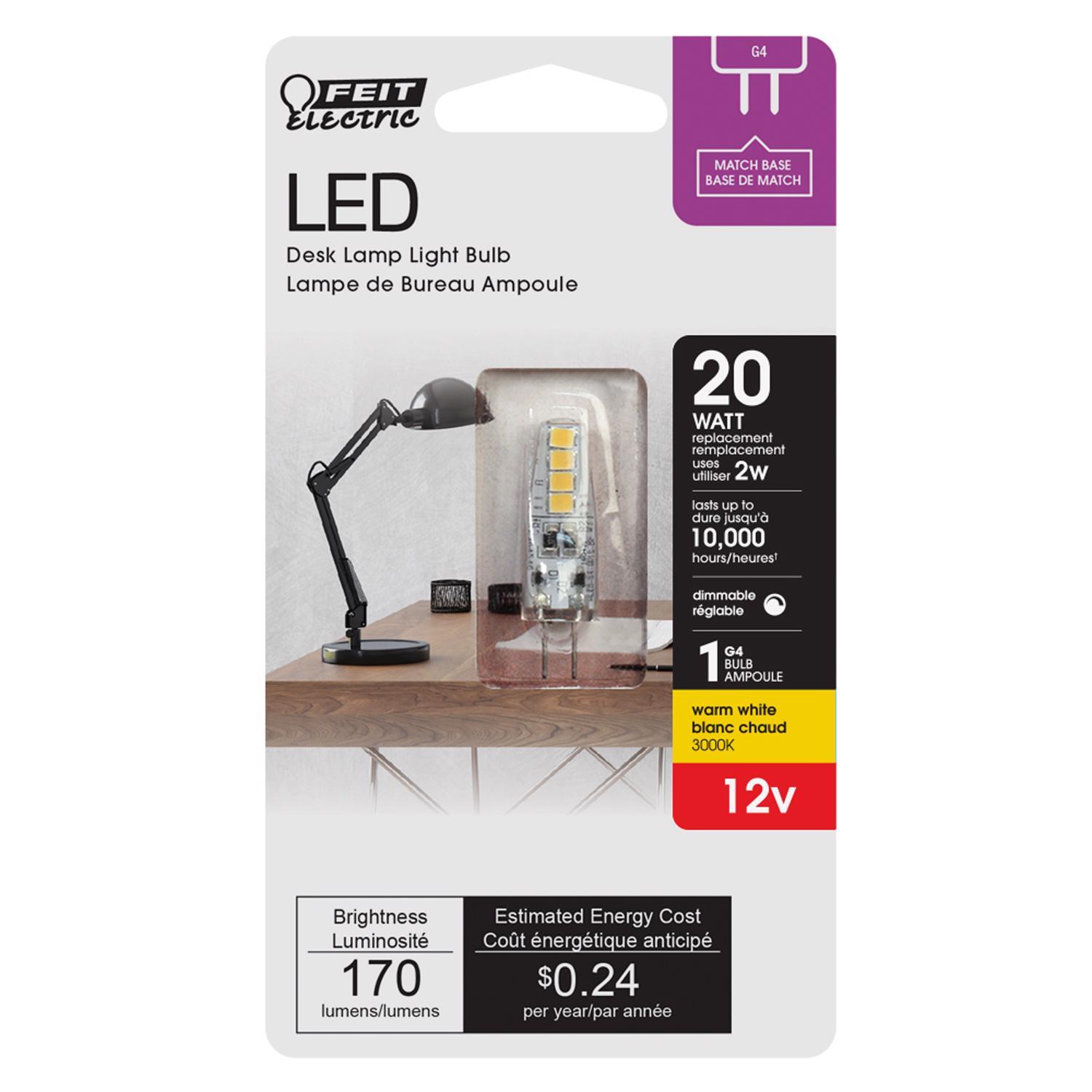 Feit T4 G4 LED Bulb Warm White 20 Watt Equivalence 1 pk