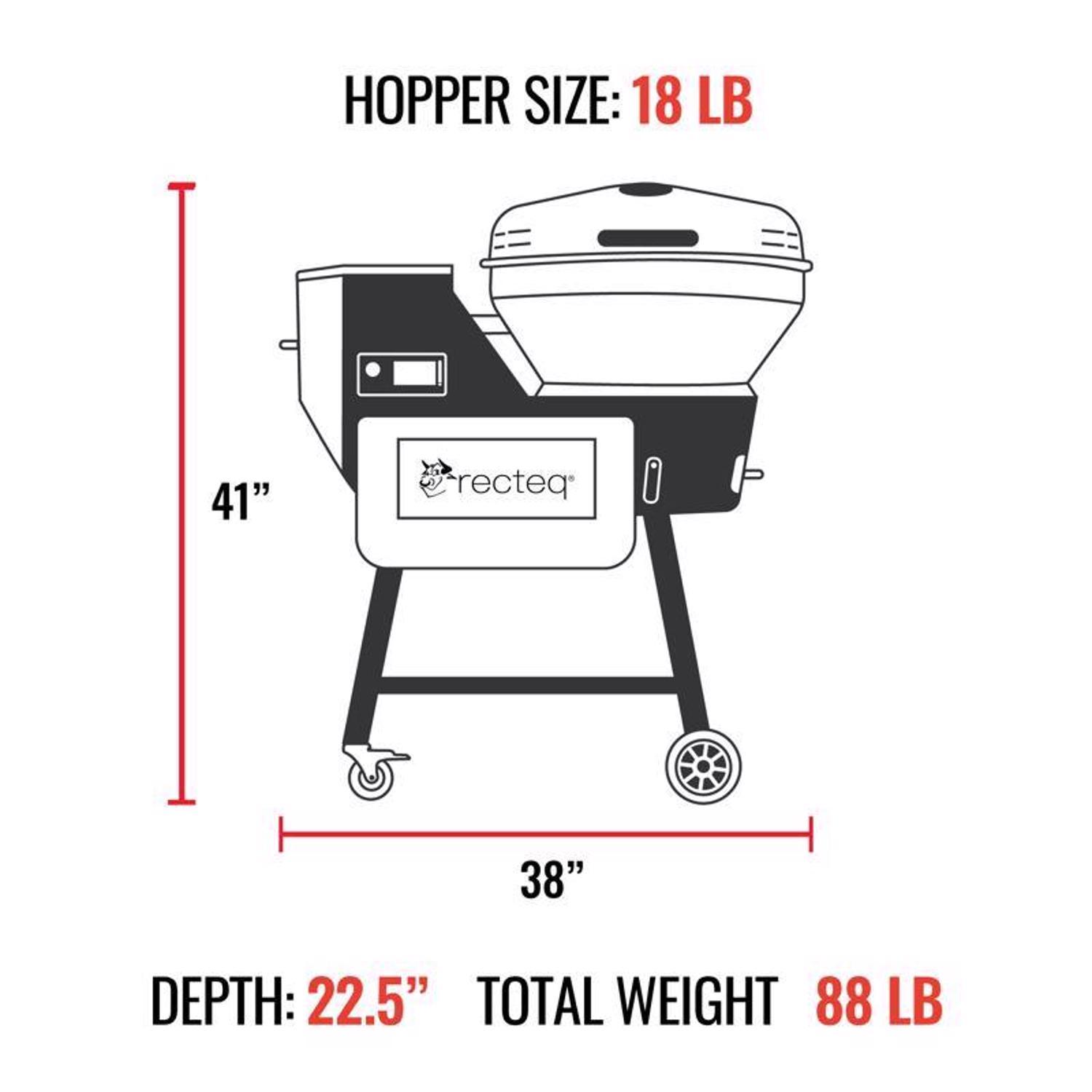 Recteq B380X Bullseye Deluxe 380 Wood Pellet WiFi Grill and Smoker Black/Silver