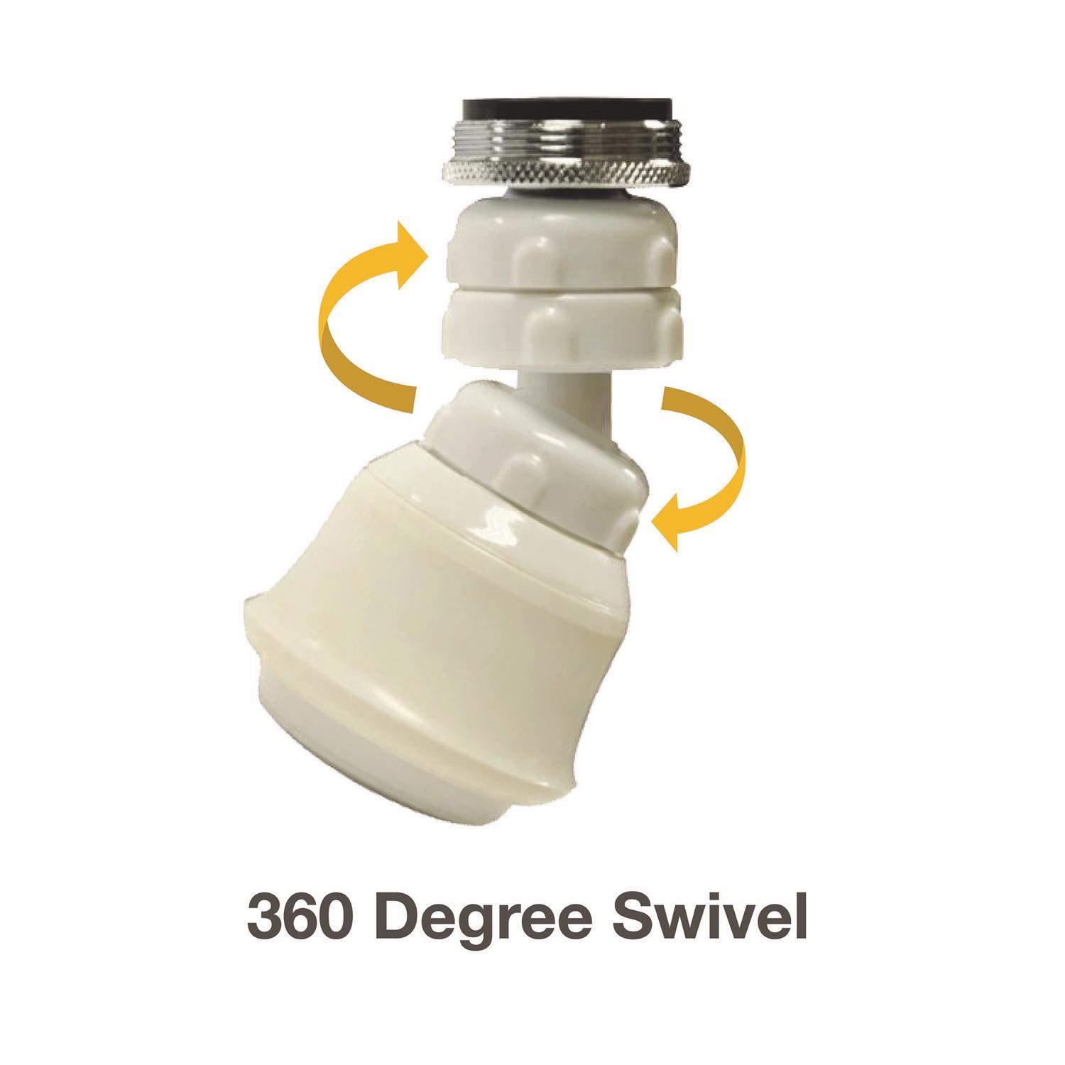 Danco Dual Thread 15/16 in.- 27M x 55/64 in.-27F White Swivel Sprayrator