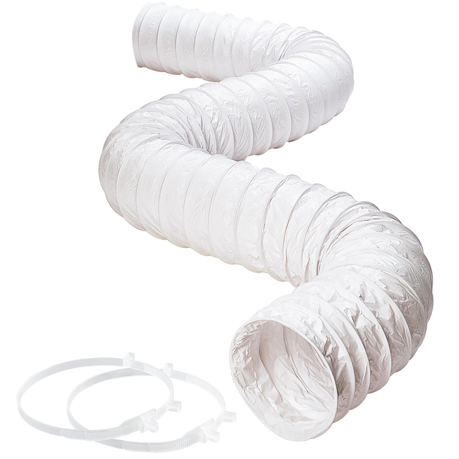 Ace 96 in. L X 4 in. D Silver/White Vinyl Vent Duct