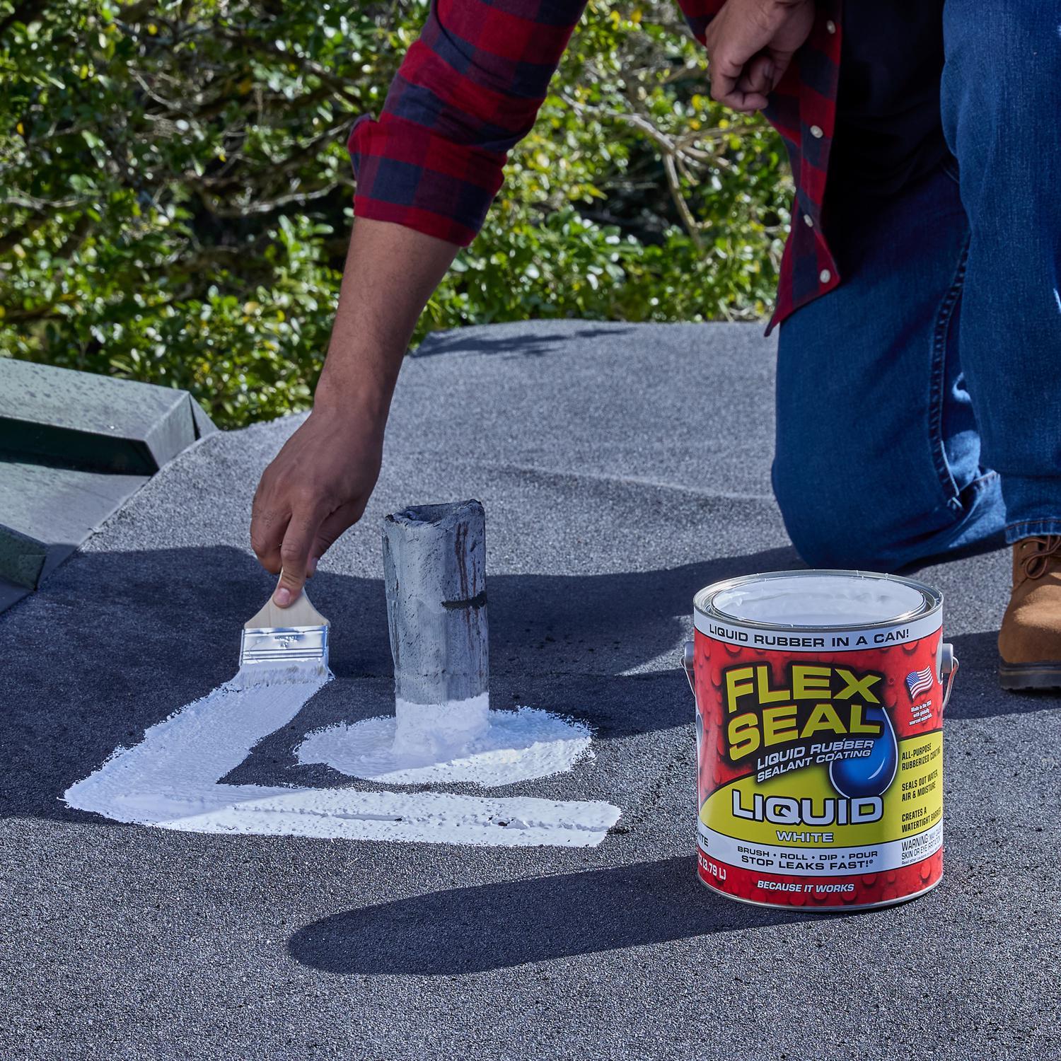 Flex Seal Family of Products Flex Seal White Liquid Rubber Sealant Coating 1 gal