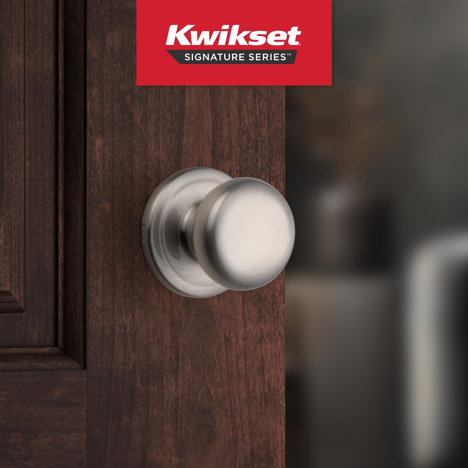 Kwikset Juno Satin Nickel Passage Door Knob 1-3/4 in.