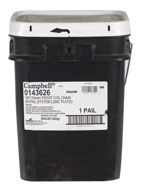 Campbell Chain Oval Link Proof Coil Chain 45 ft. L x 3/8 in. Dia. Silver Carbon Steel