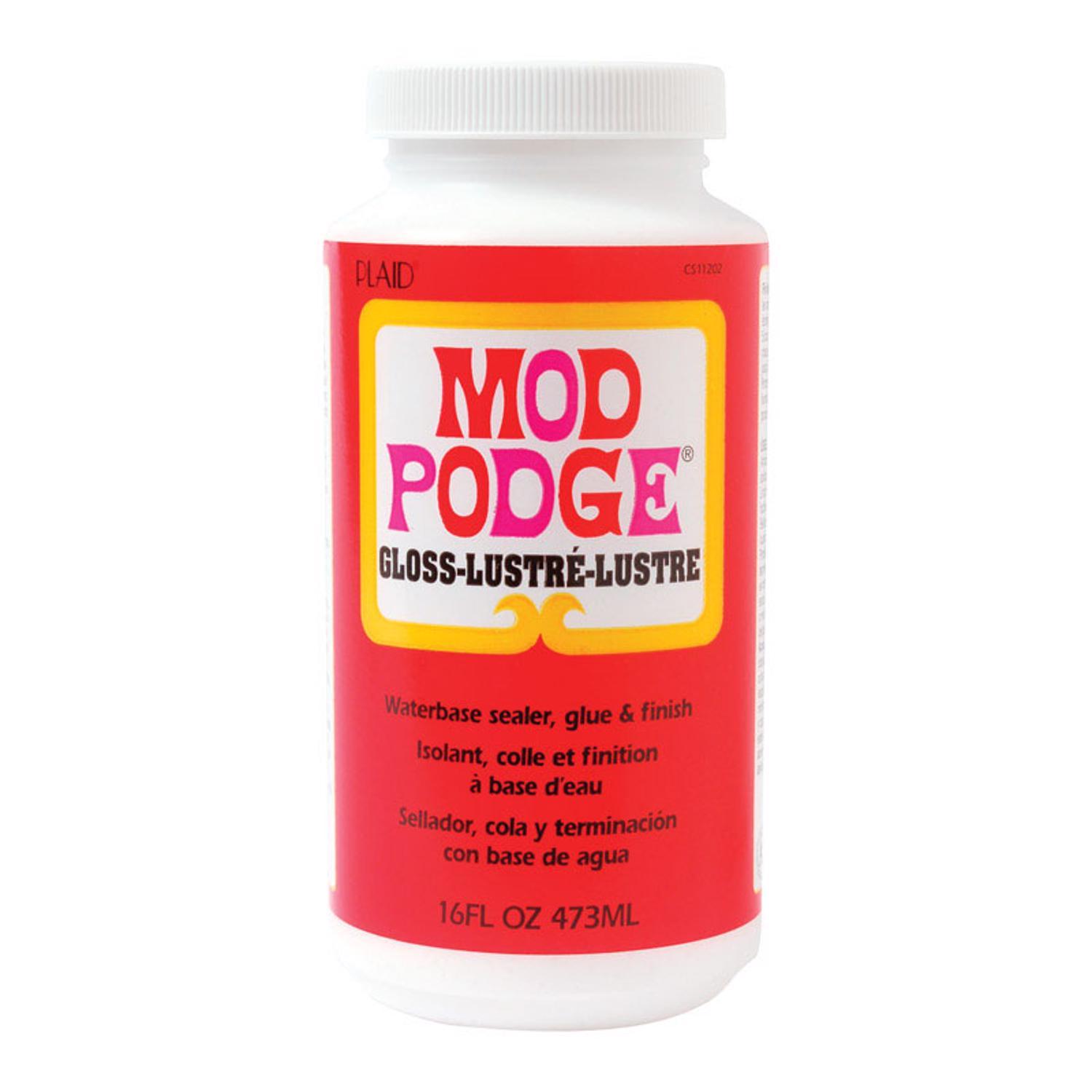 Plaid Mod Podge High Strength Glue White Gloss Adhesive Kit 16 oz