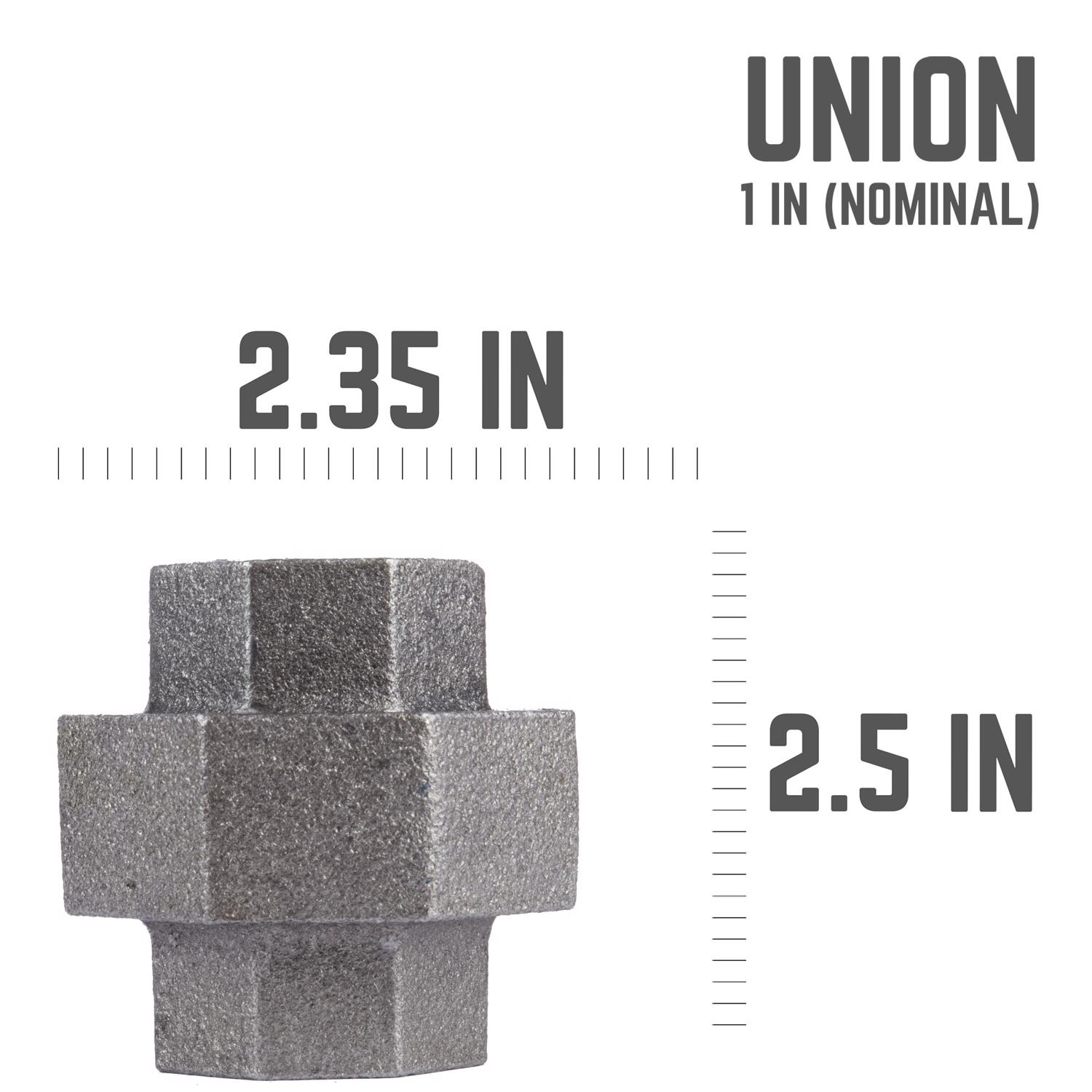 STZ Industries 1 in. FIP each X 1 in. D FIP Black Malleable Iron Union