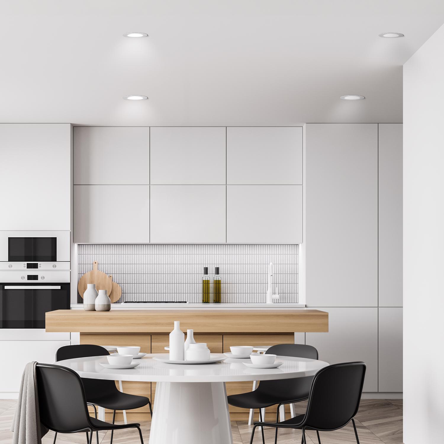 Feit Smart Home Frost White 5.1 in. W Aluminum LED Smart-Enabled Dimmable Recessed Downlight 8 W