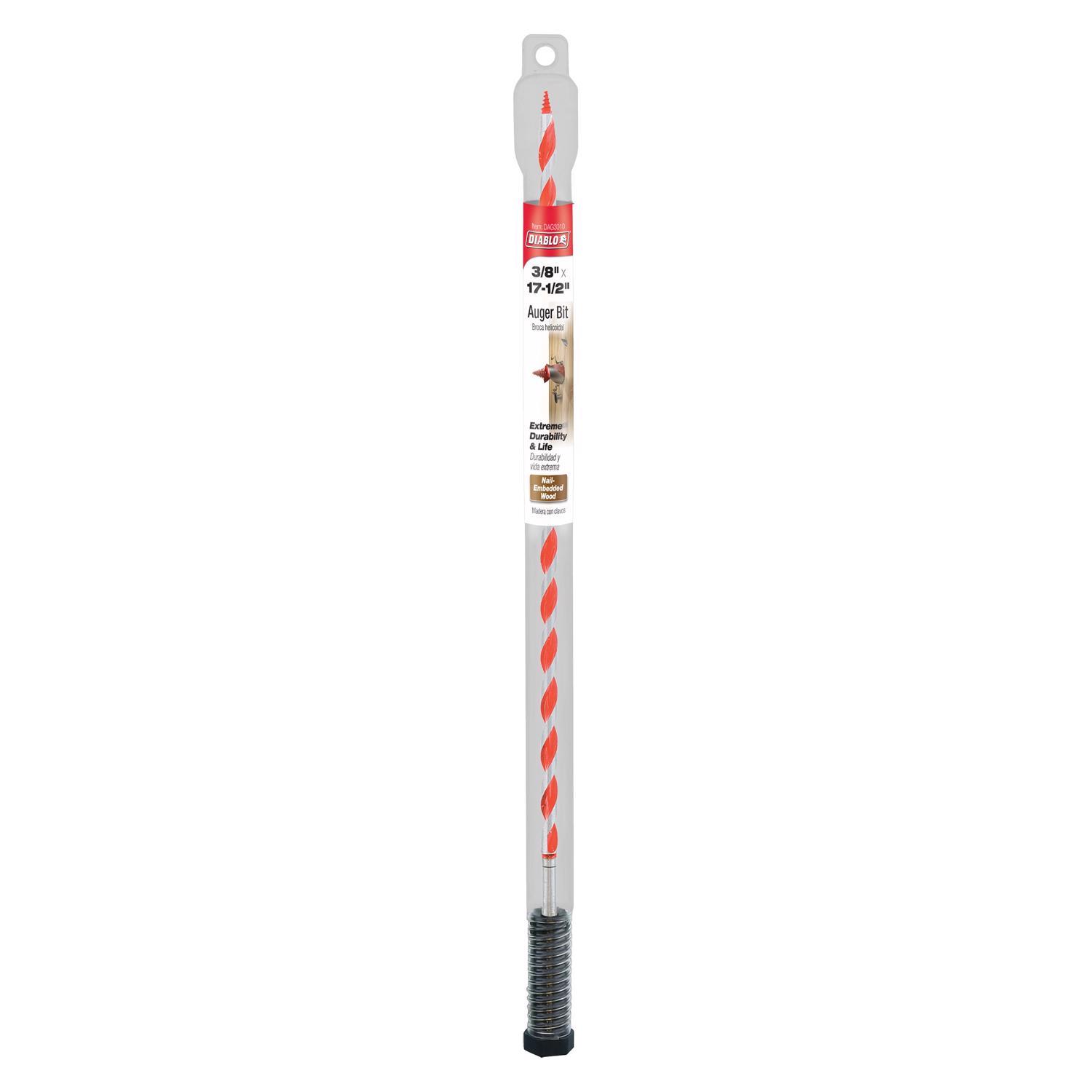 Diablo Dura-Tip 3/8 in. D X 17.5 in. L Auger Bit High Speed Steel 1 pc
