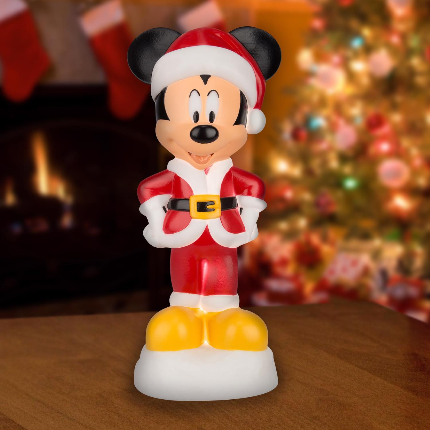 Disney LED Multicolored Mickey Mouse Santa Blow Mold Table Decor 14 in.