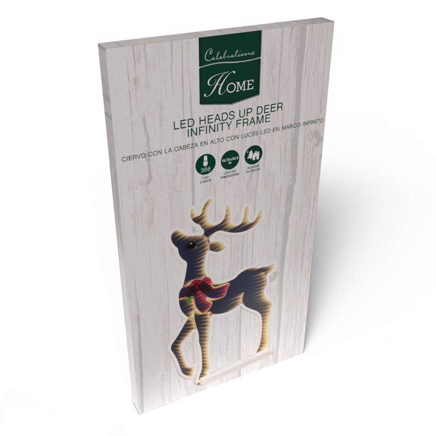 Celebrations LED Infinity Heads-up Deer 30 in. Yard Decor
