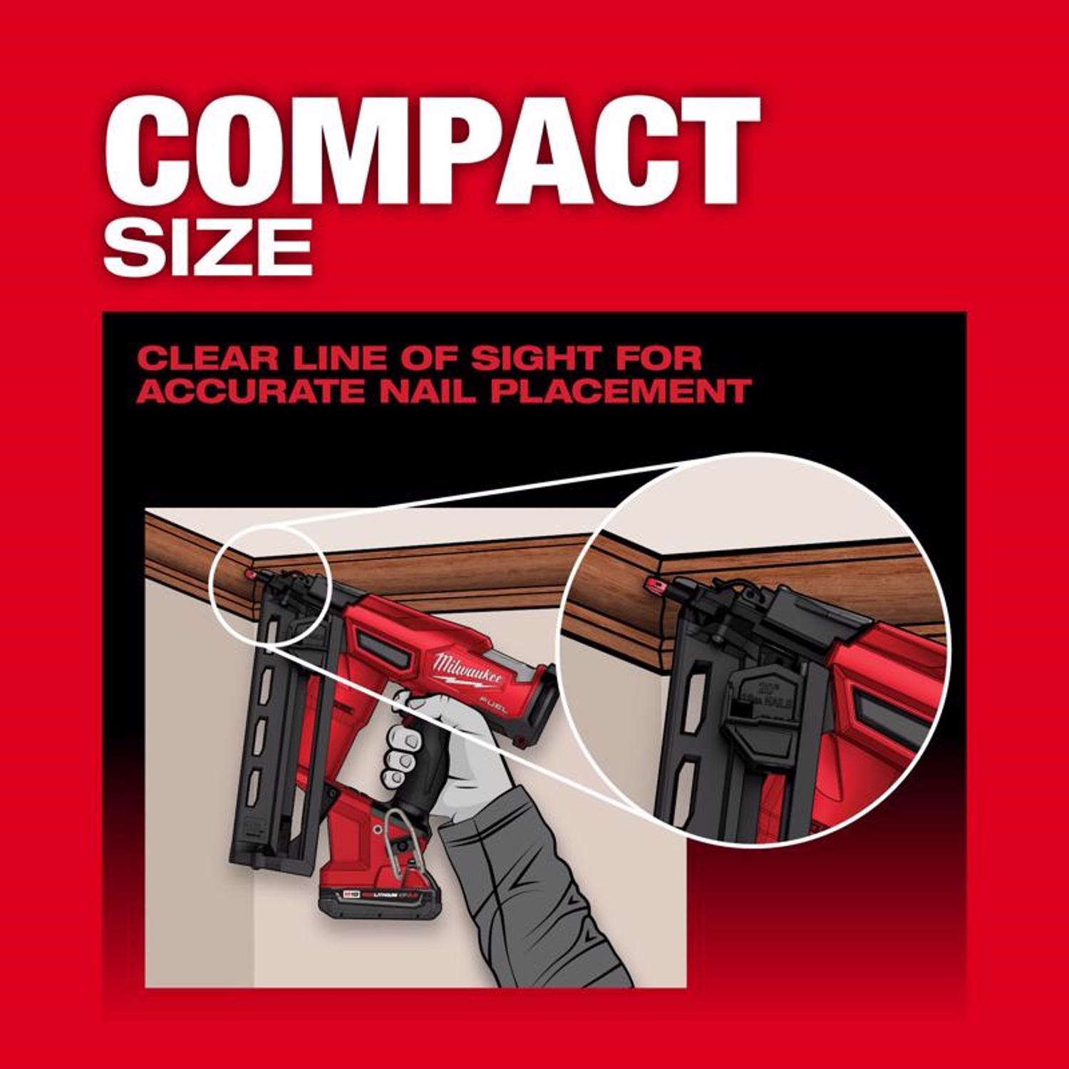 Milwaukee M18 FUEL 16 Ga. 18 Volt Brushless 20 deg Angled Finish Nailer