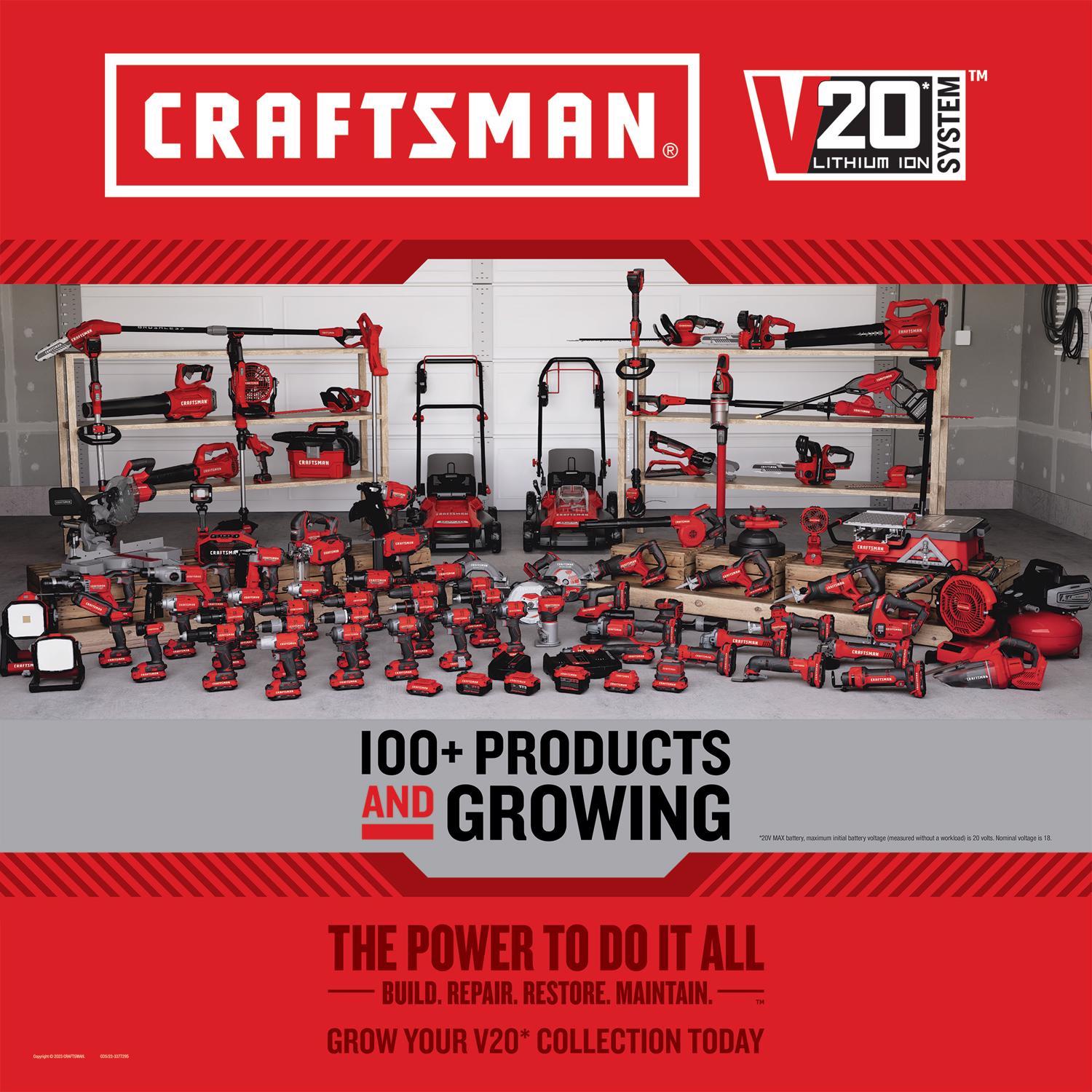 Craftsman V20 Versatrack 1/4 in. Brushed Cordless Ratchet Tool Only