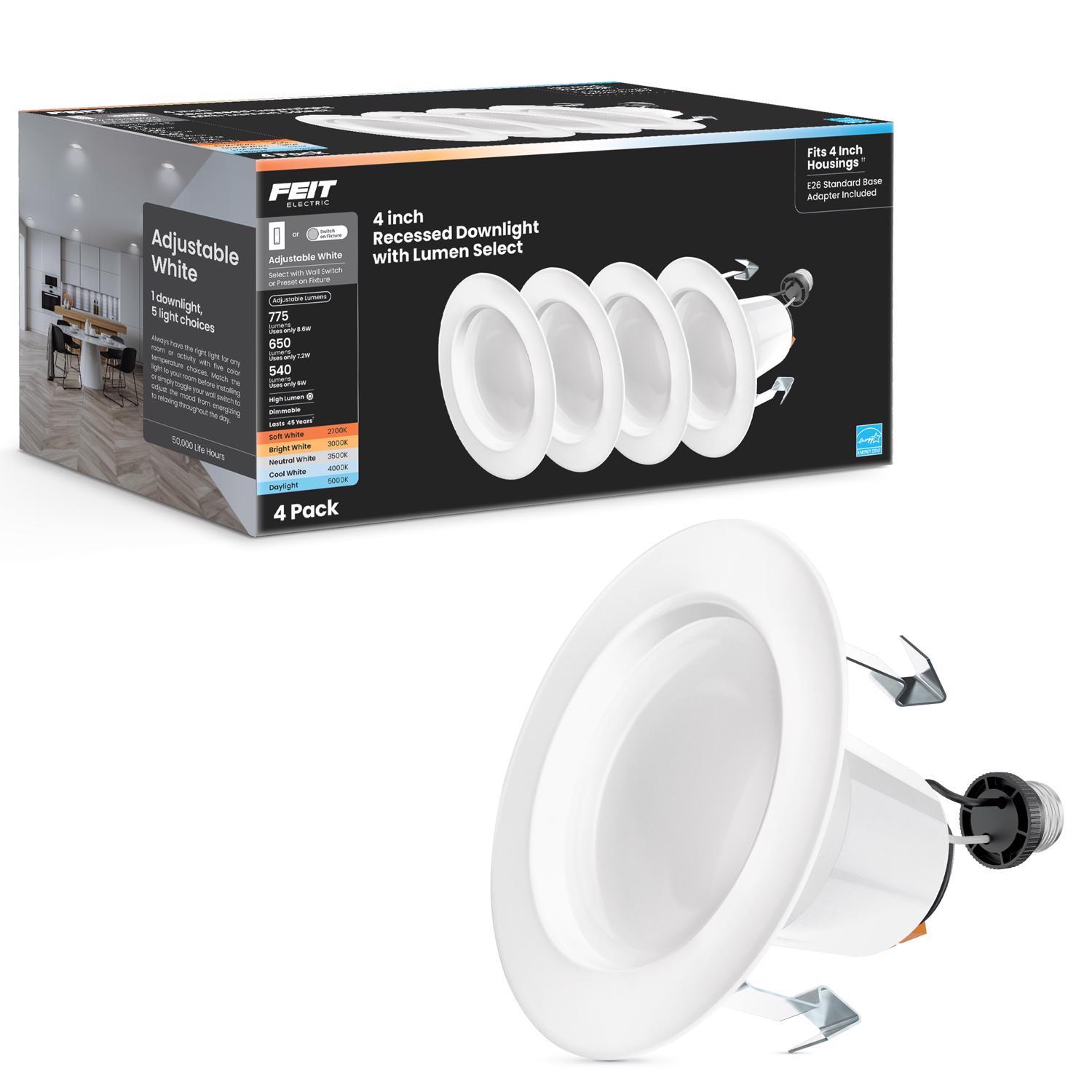 Feit Enhance White 5 in. W Aluminum LED Dimmable Recessed Downlight 8.6 W