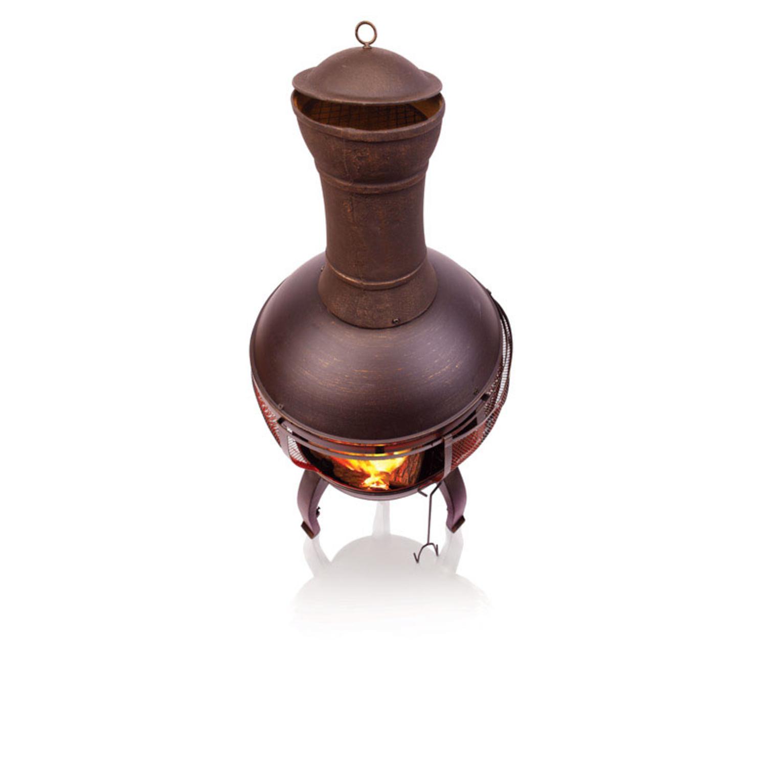 Living Accents 22 in. W Cast Iron/Steel Chimenea Round Multi-Fuel Fire Pit