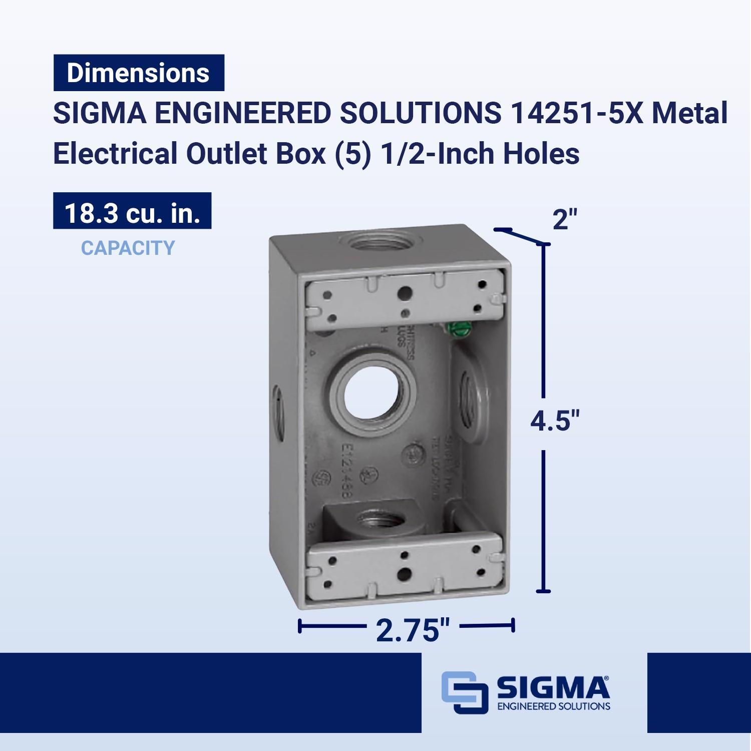 Sigma Engineered Solutions New Work 18.3 cu in Rectangle Die-Cast Metal 1 gang Weatherproof Box Gray
