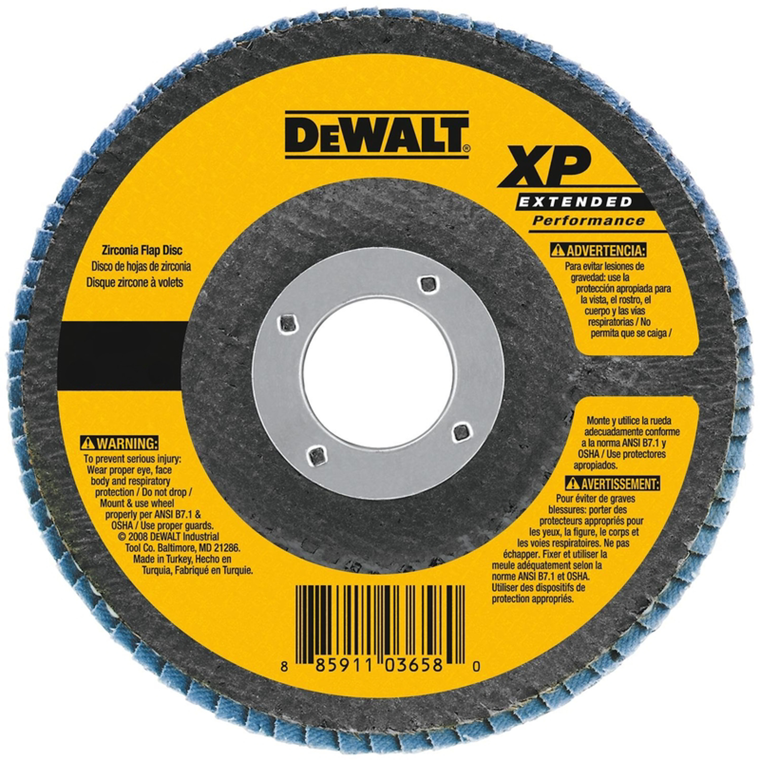 DeWalt XP 4-1/2 in. D X 7/8 in. Zirconia Aluminum Oxide Flap Disc 80 Grit 1 pc