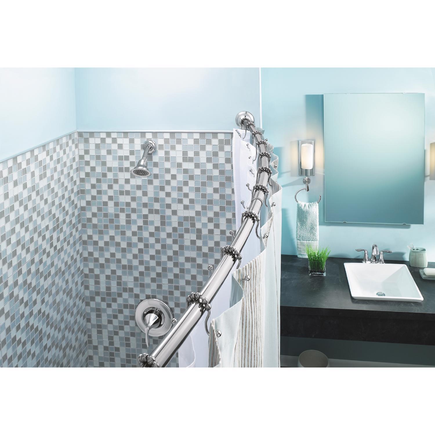 Moen Adjustable Curved Shower Rod 72 in. L Chrome