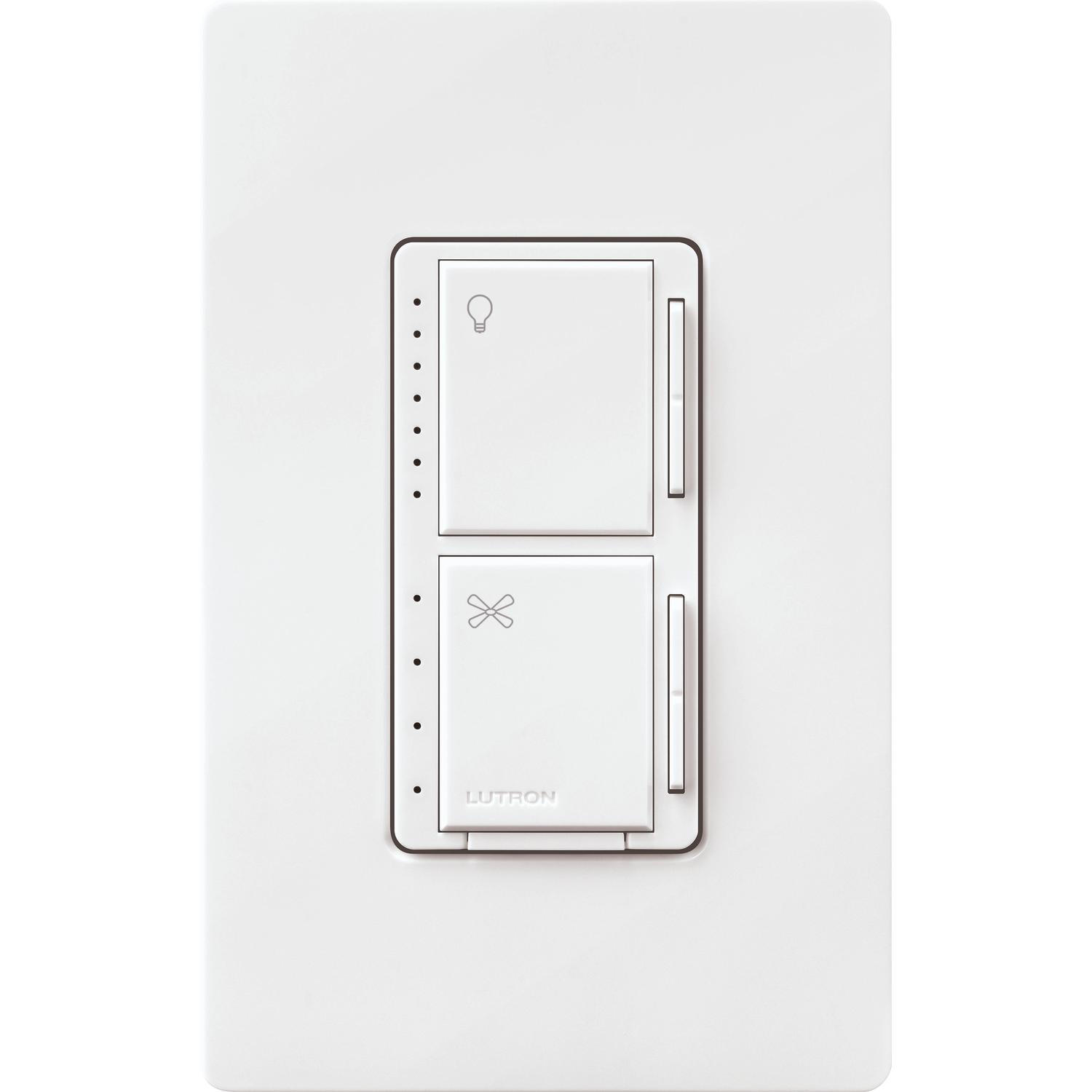 Lutron Maestro White 250 W Fan/LED Dimmer Switch 1 pk