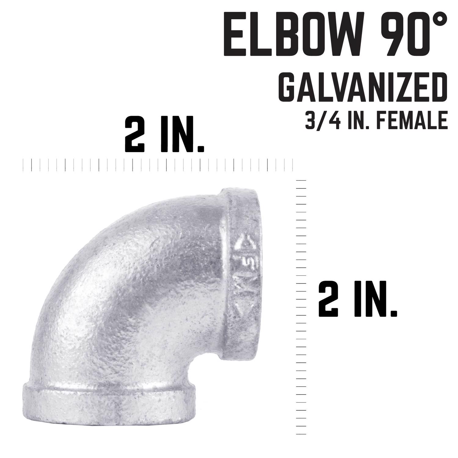 STZ Industries 3/4 in. FIP each X 3/4 in. D FIP Galvanized Malleable Iron 90 Degree Elbow
