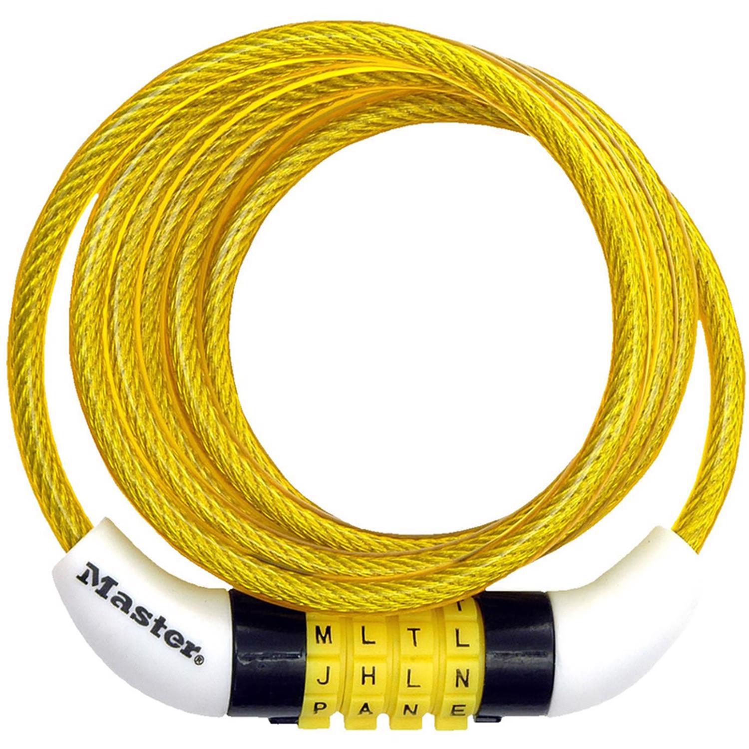 Master Lock 1/4 in. D X 60 in. L Vinyl Coated Steel Locking Cable (RANDOM COLOR)