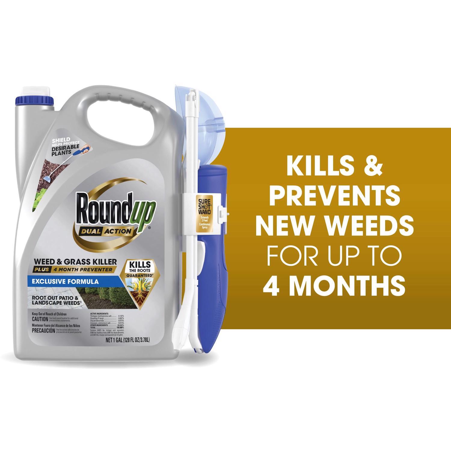 Roundup Dual Action Weed and Grass Killer RTU Liquid 1 gal