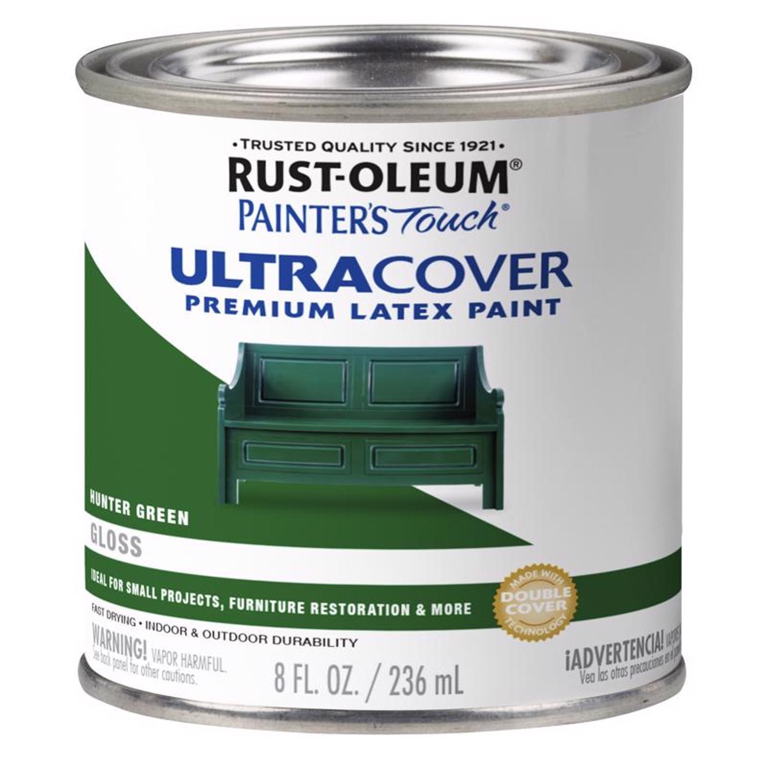 Rust-Oleum Painters Touch Ultra Cover Gloss Hunter Green Water-Based Paint Exterior and Interior 8 o