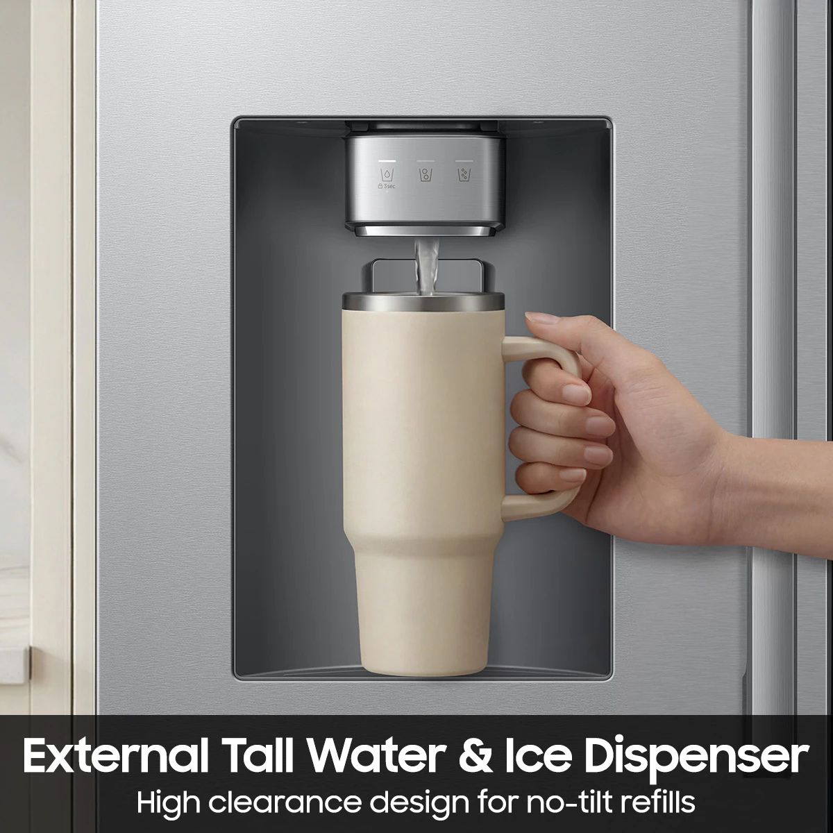 Samsung Bespoke AI 3-Door French Door Zero Clearance Fit Dual Auto Ice Maker 29 cu. ft.