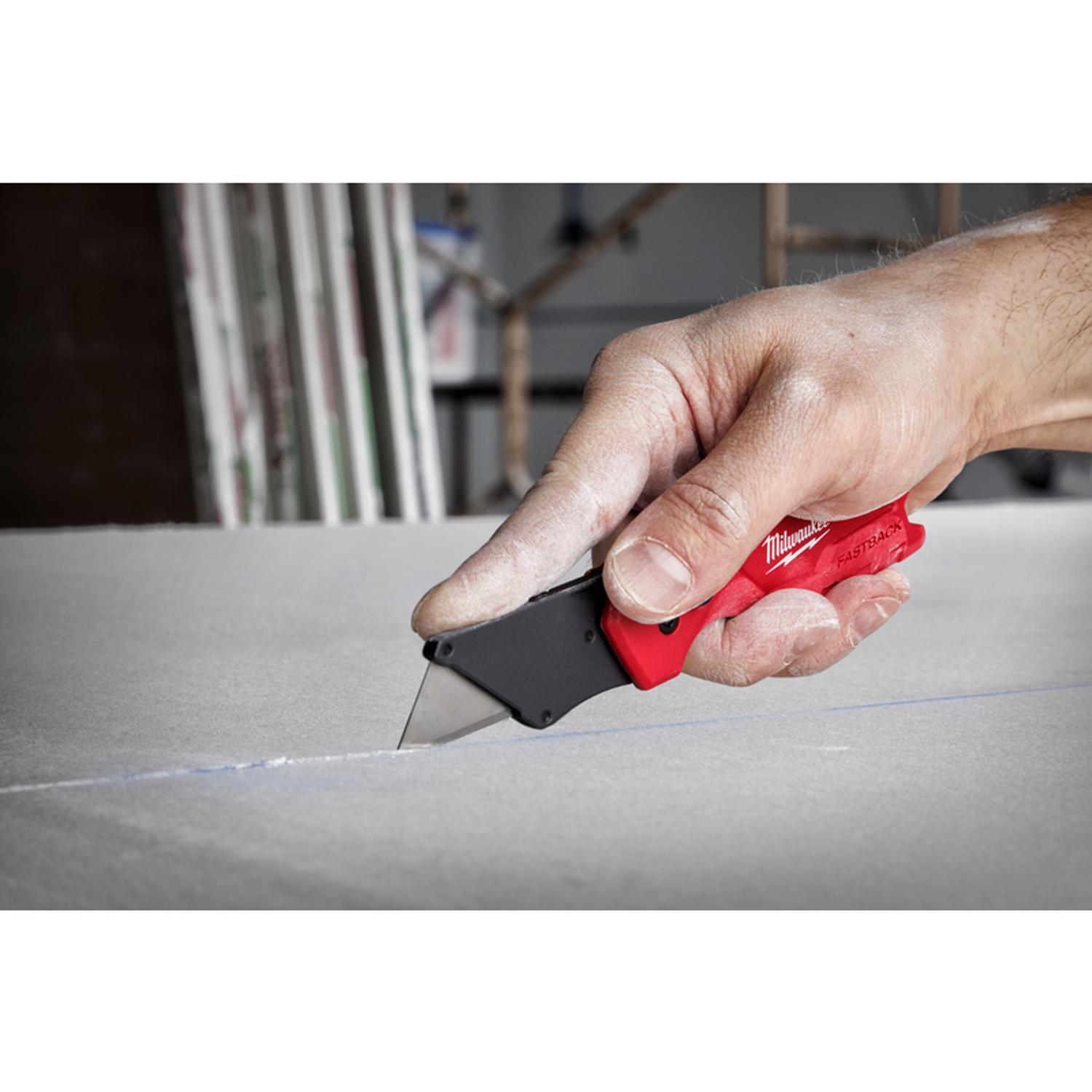 Milwaukee Fastback 6.15 in. Press and Flip Folding Compact Utility Knife Red 1 pc