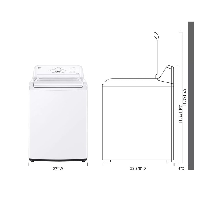 LG 4.1 cu. ft. Top Load Washer with 4-Way Agitator&reg; and TurboDrum&trade; Technology, White