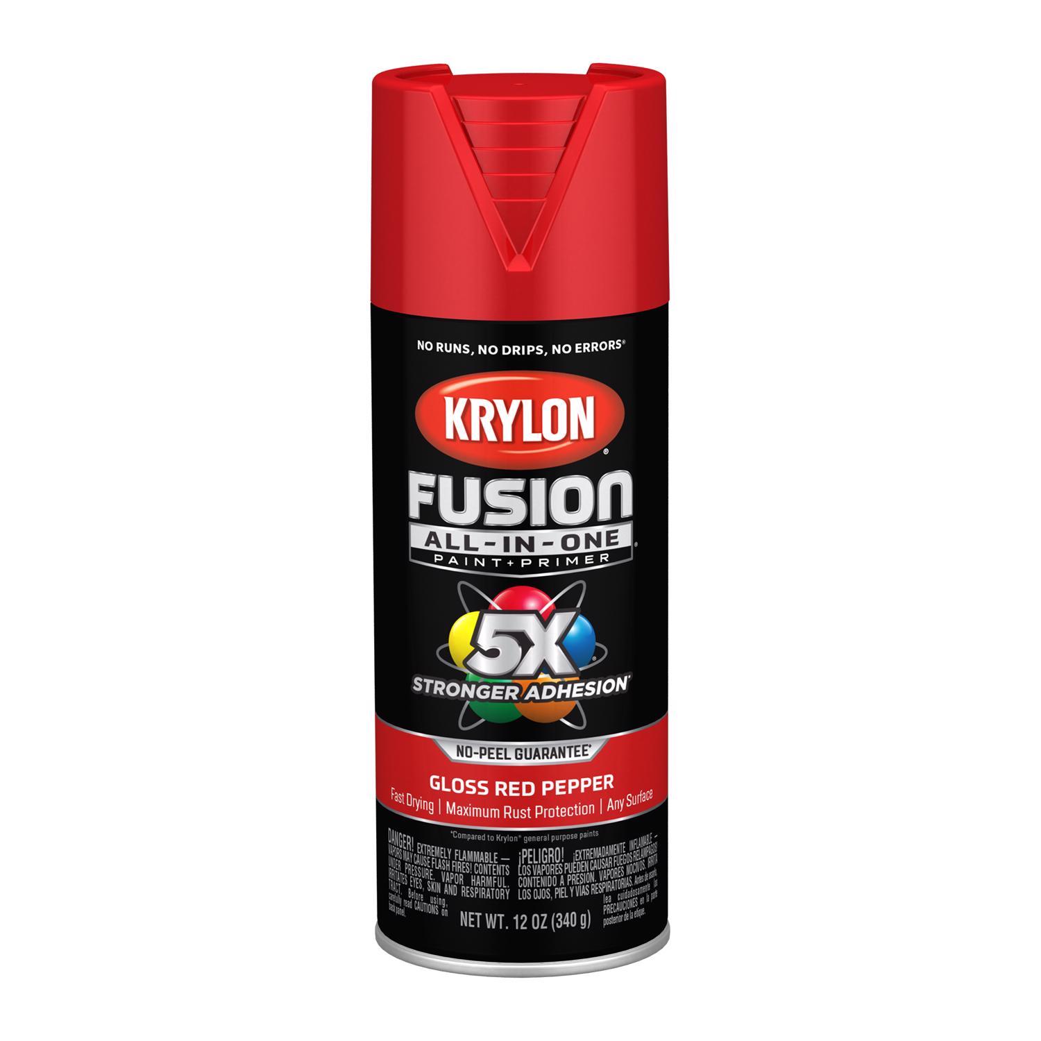 Krylon Fusion All-In-One Gloss Red Pepper Paint+Primer Spray Paint 12 oz