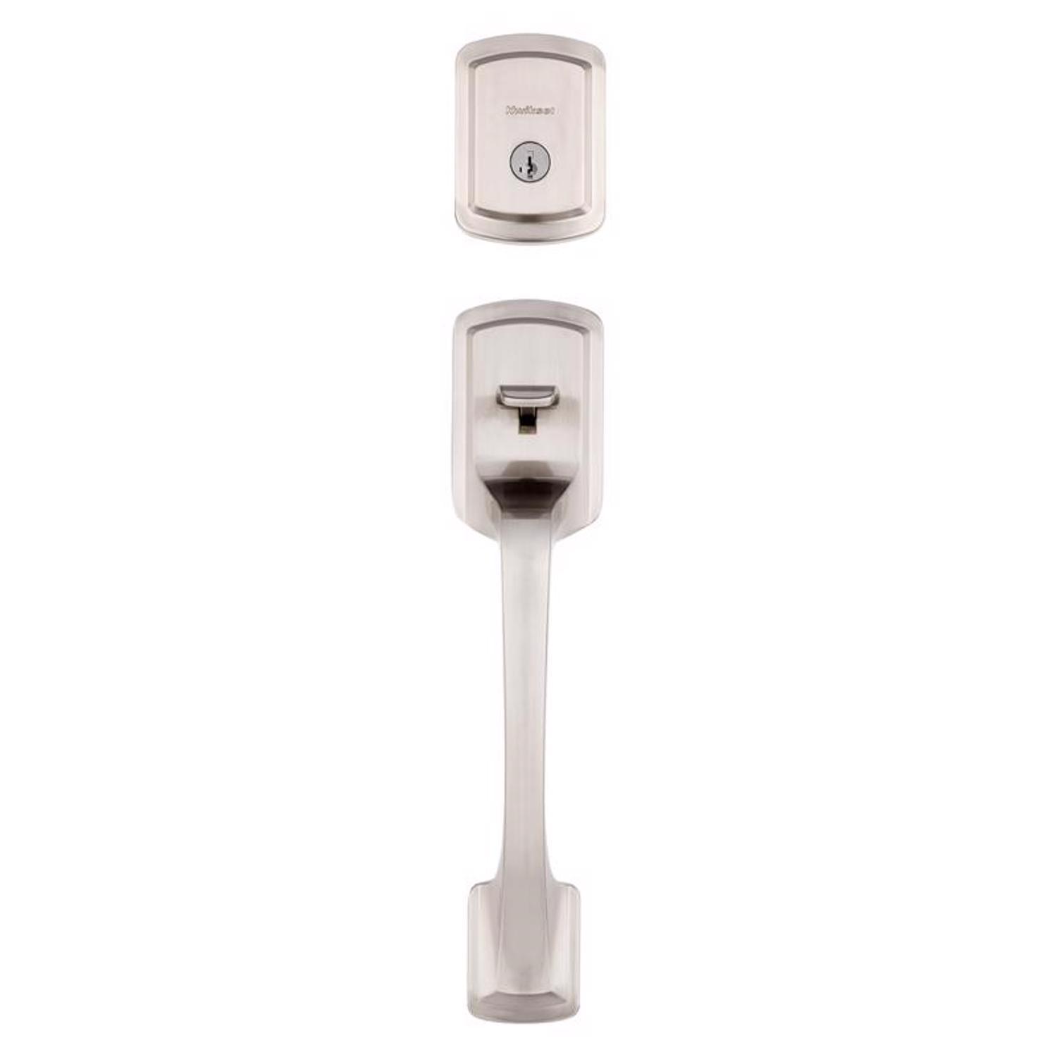 Kwikset Prague Satin Nickel Entry Handleset 1-3/4 in.