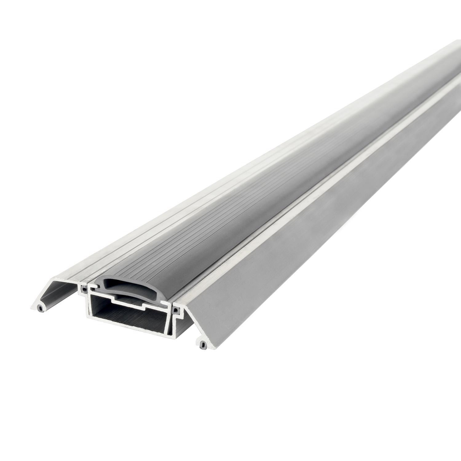 M-D 0.875 in. H X 3.5 in. W X 36 in. L Mill Aluminum Adjustable Deluxe Threshold Gray