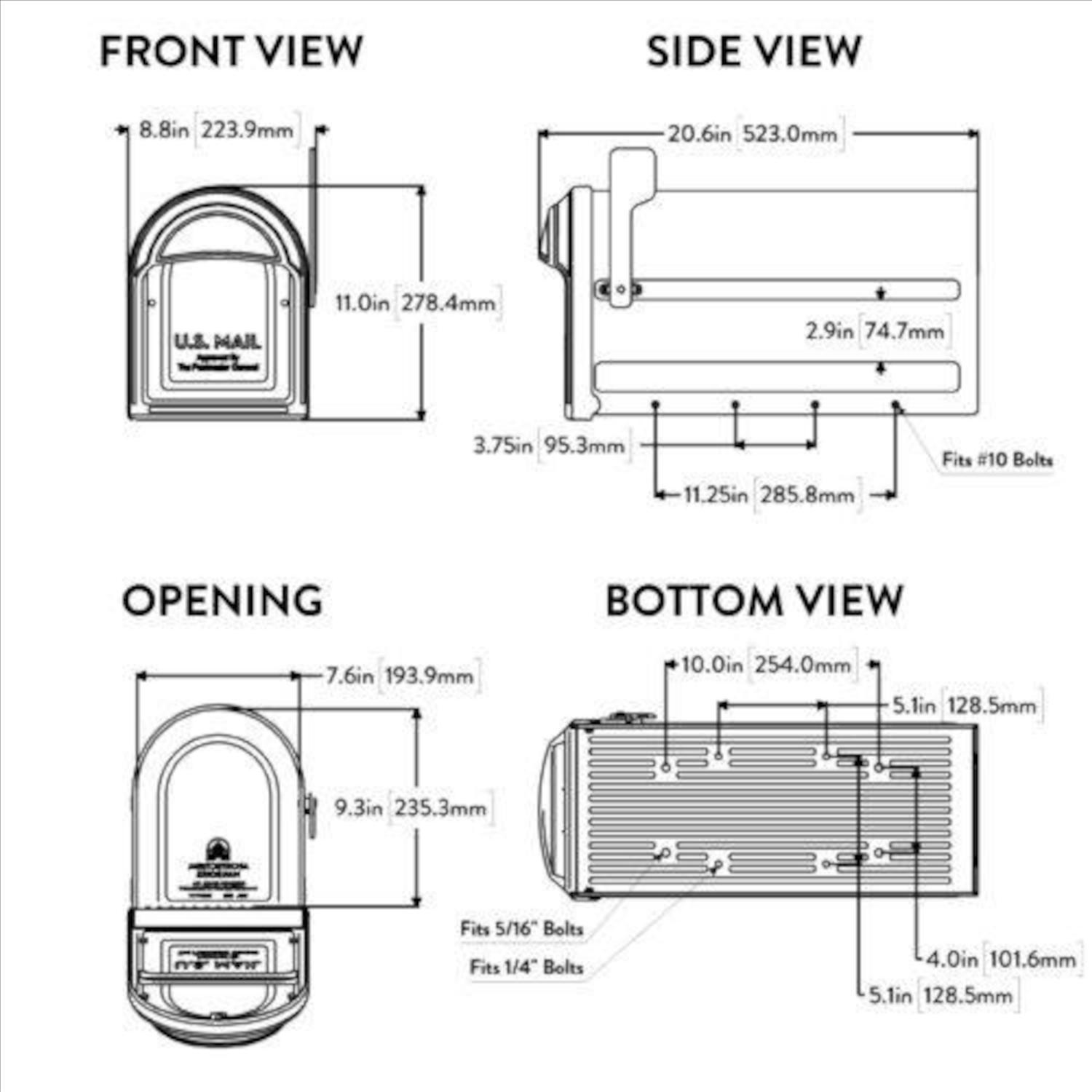 Architectural Mailboxes Roxbury Post Mount Galvanized Steel Post Mount Rubbed Bronze Mailbox