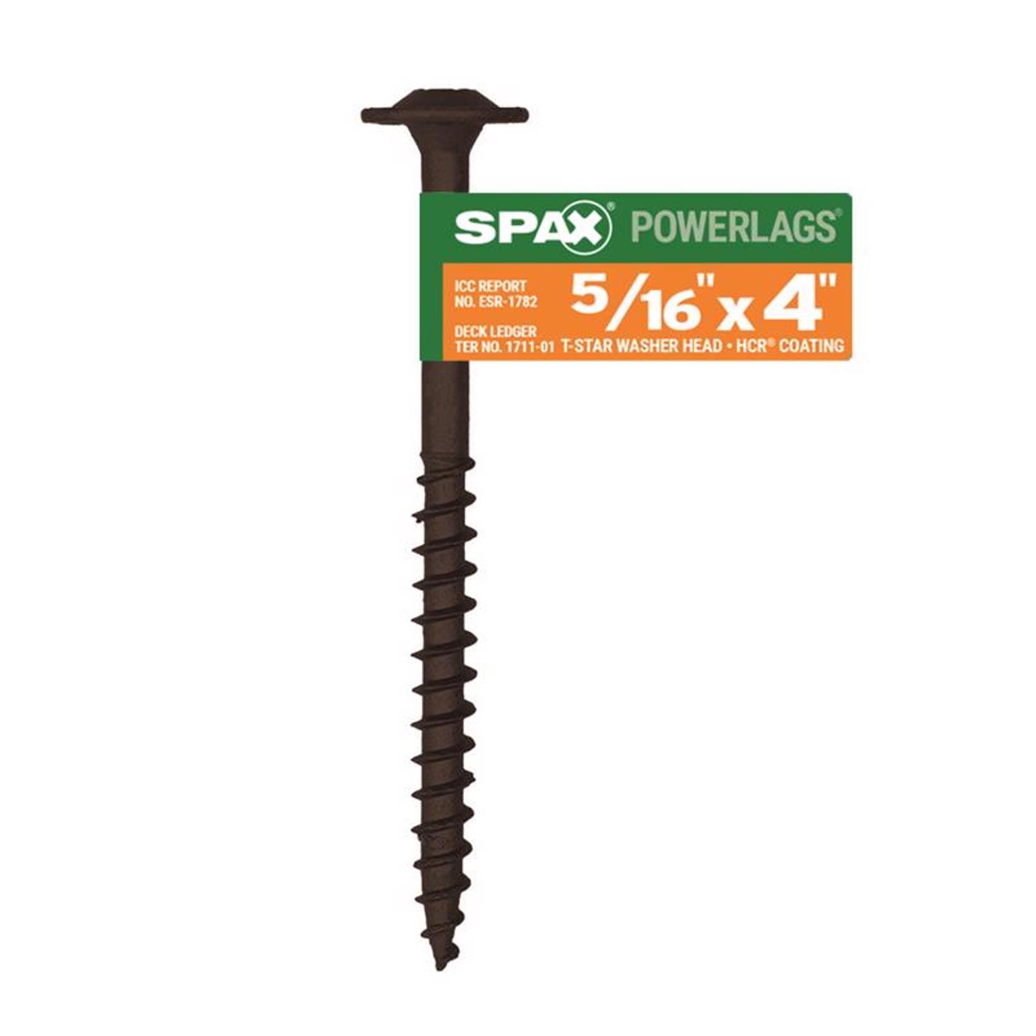 SPAX PowerLags 5/16 in. X 4 in. L Washer High Corrosion Resistant Carbon Steel Lag Screw 1 Pack