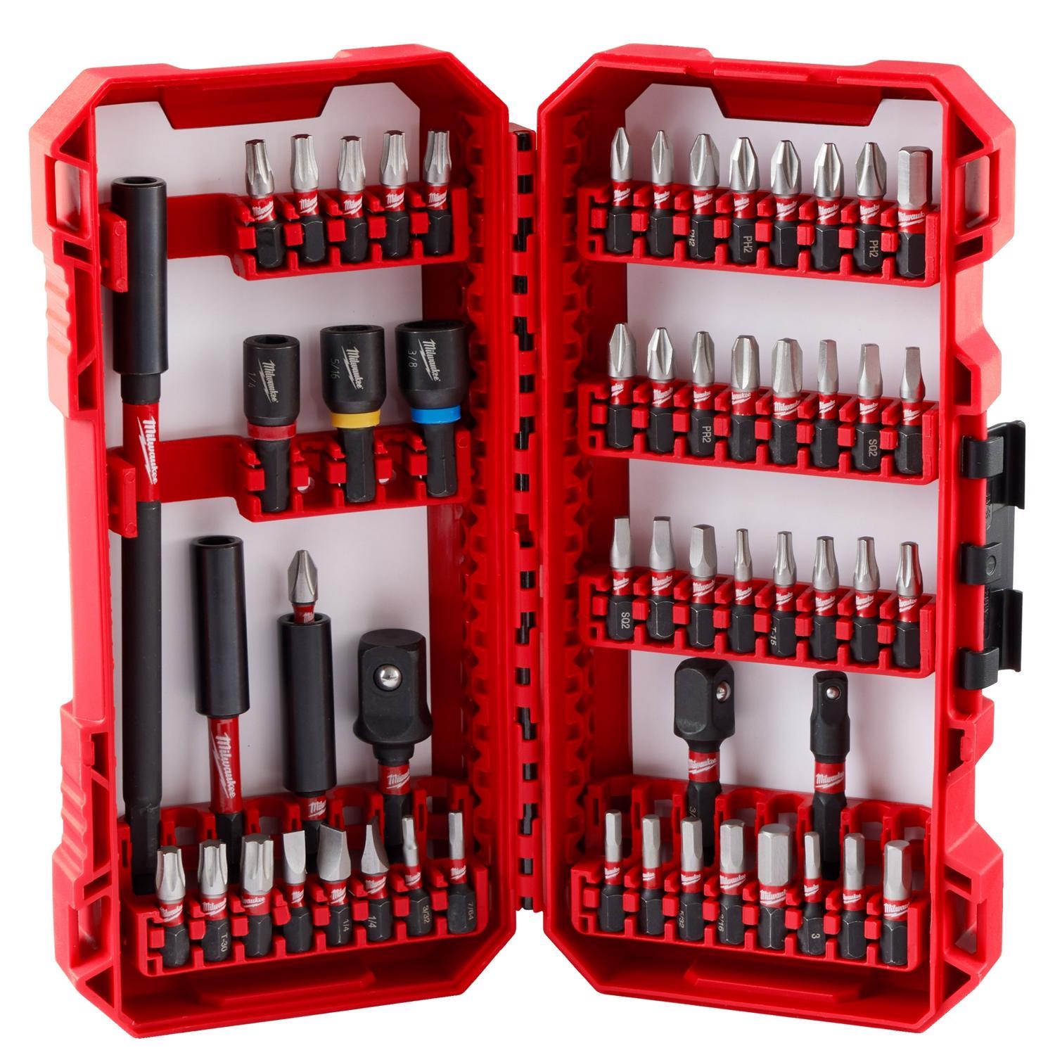 Milwaukee Shockwave Assorted Driver Bit Set Alloy Steel 55 pc