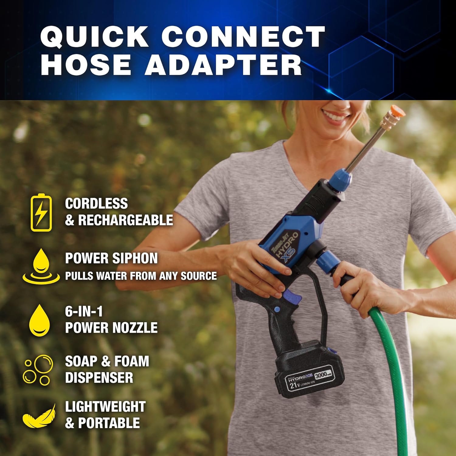 Ontel Turbo Jet HydroX5 Pro Portable Cordless Pressure Washer