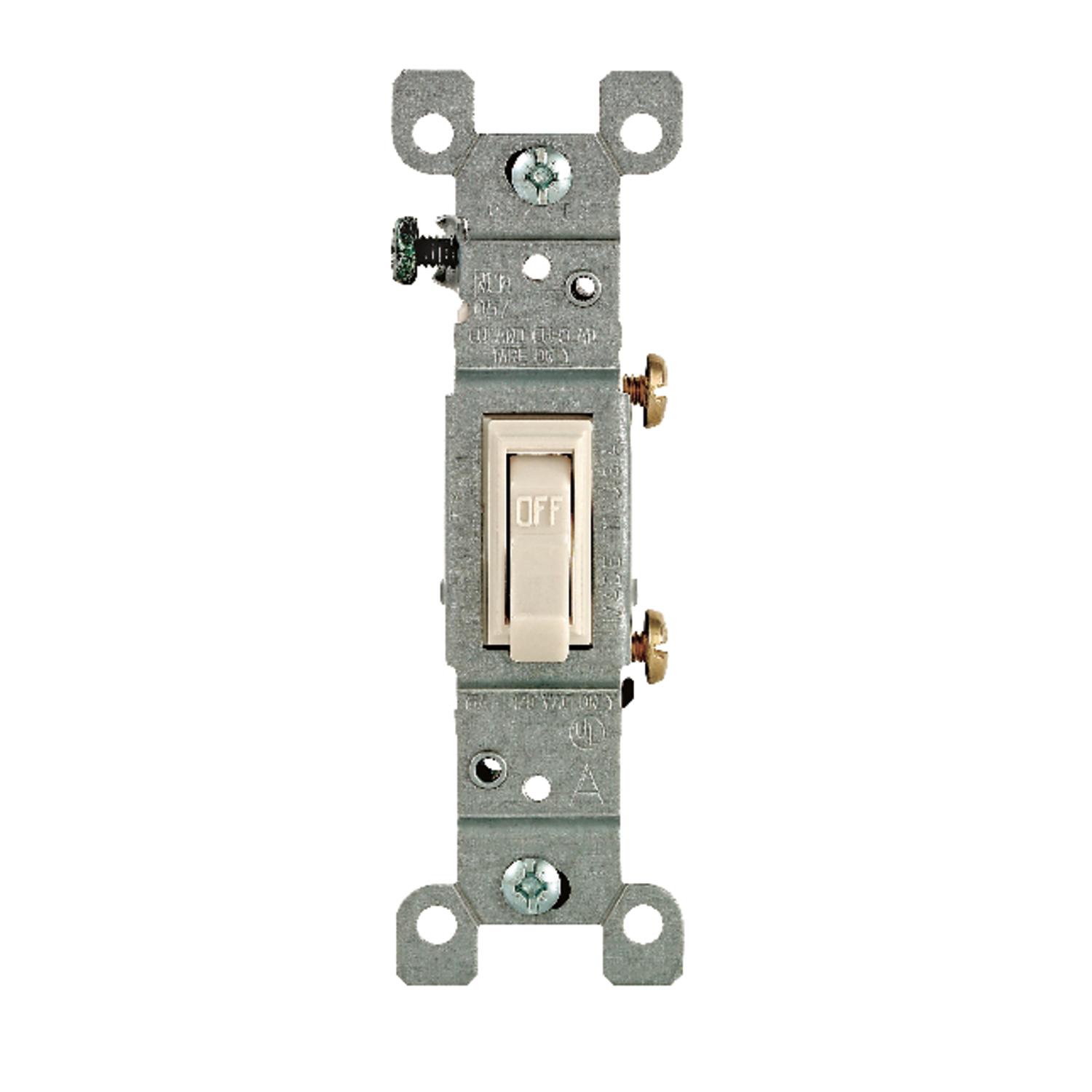 Leviton 15 amps Single Pole Toggle AC Quiet Switch Light Almond 10 pk