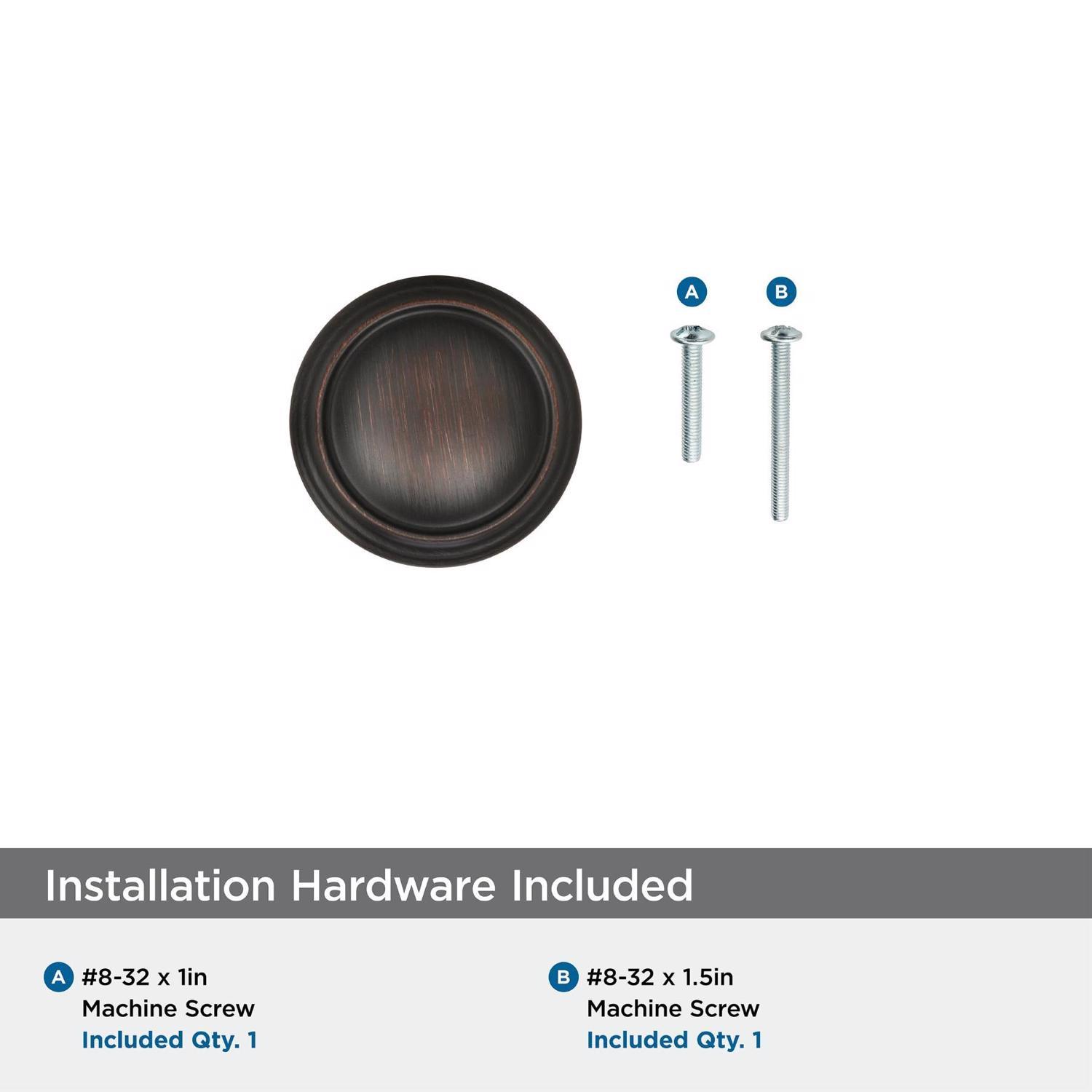 Amerock Revitalize Round Cabinet Knob 1-1/4 in. D 1-1/4 in. Oil Rubbed Bronze 1 pk