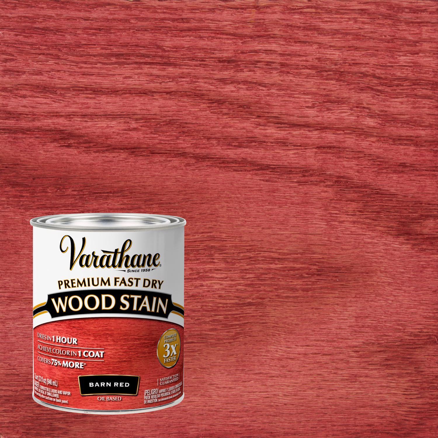 Varathane Semi-Transparent Barn Red Oil-Based Urethane Modified Alkyd Wood Stain 1 qt