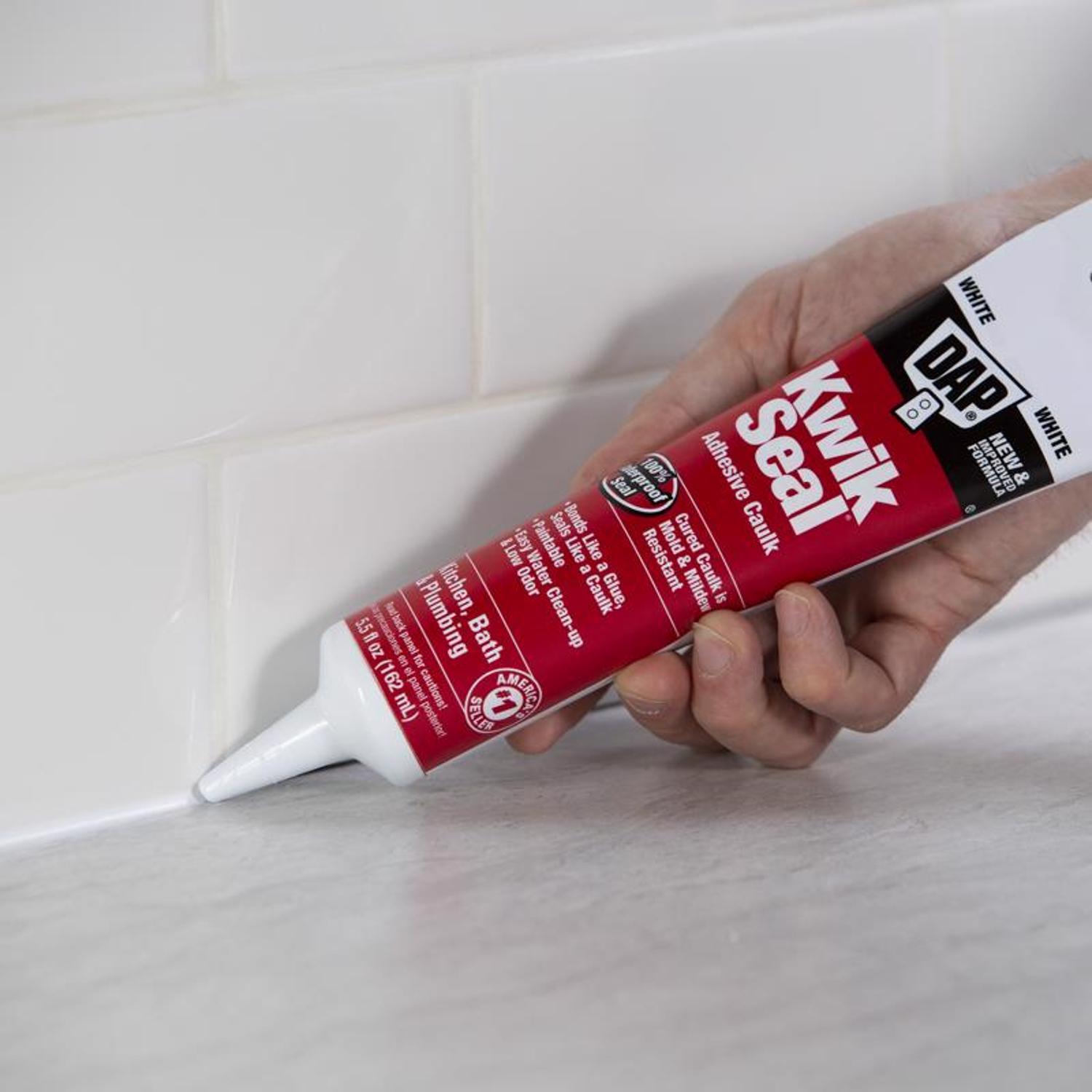DAP Kwik Seal Clear Acrylic Latex Kitchen and Bath Adhesive Caulk 5.5 oz