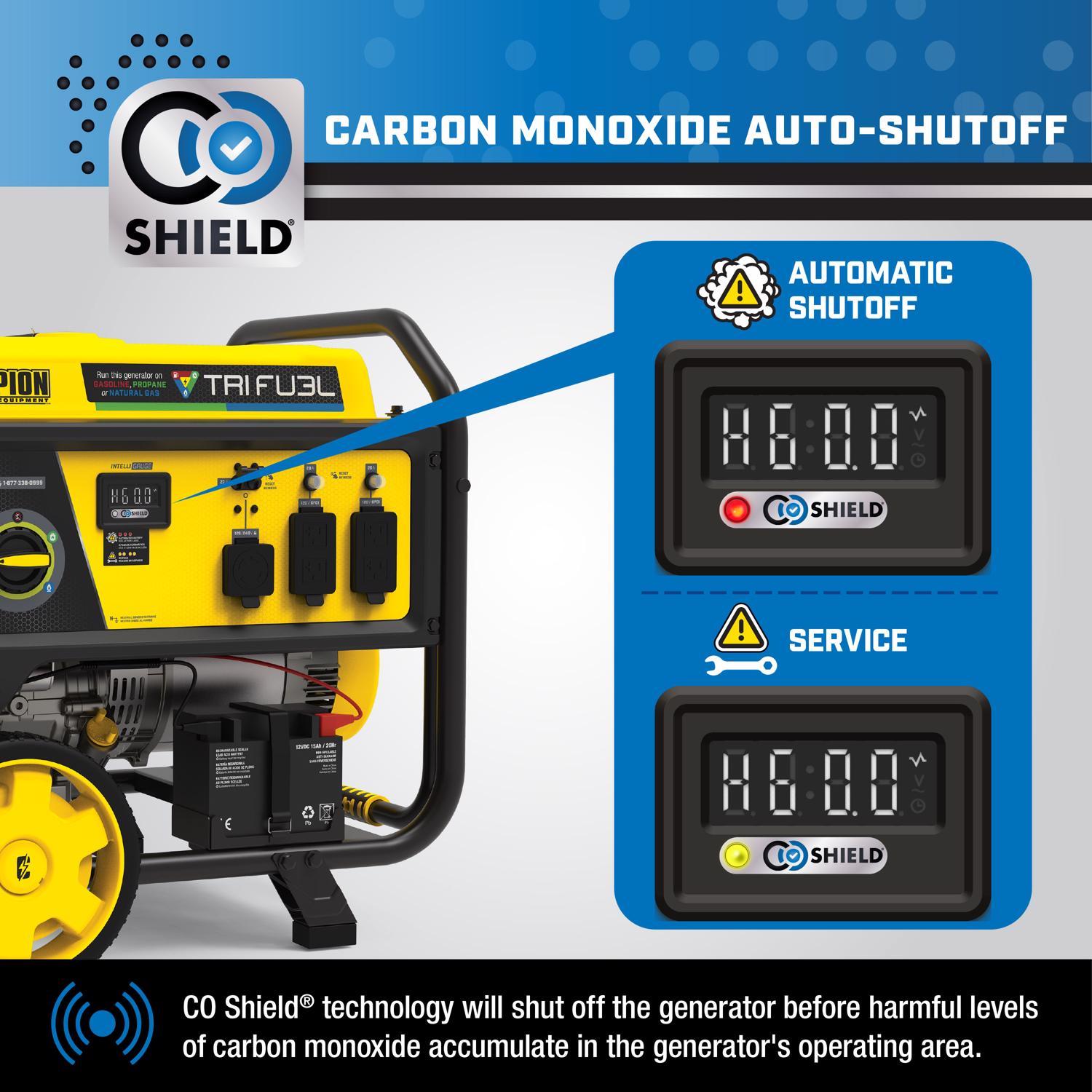Champion Tri Fuel 6500 W 120/240 V Gas/NG/LP Portable Portable Generator 6500 W