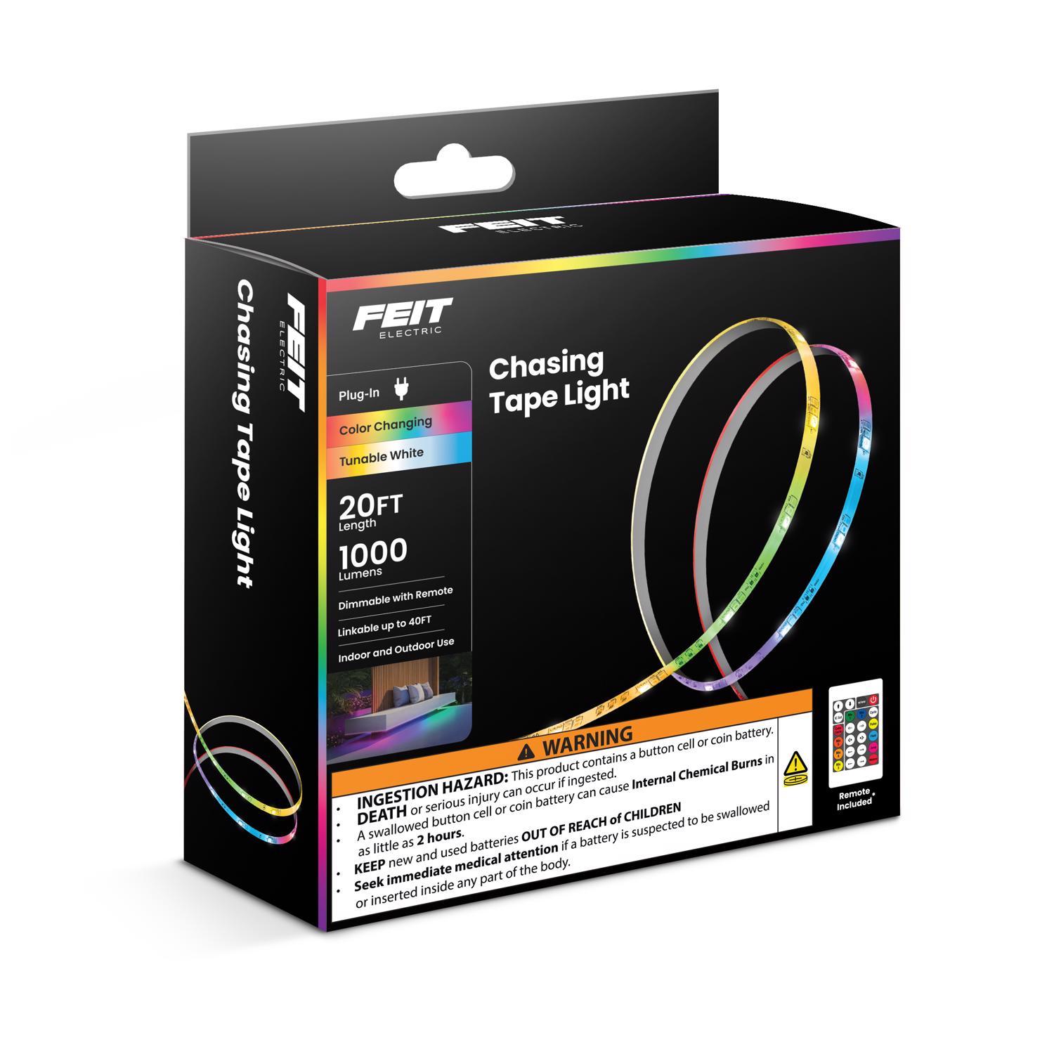 Feit 20 ft. L Color Changing Plug-In LED Tape Light 1 pk