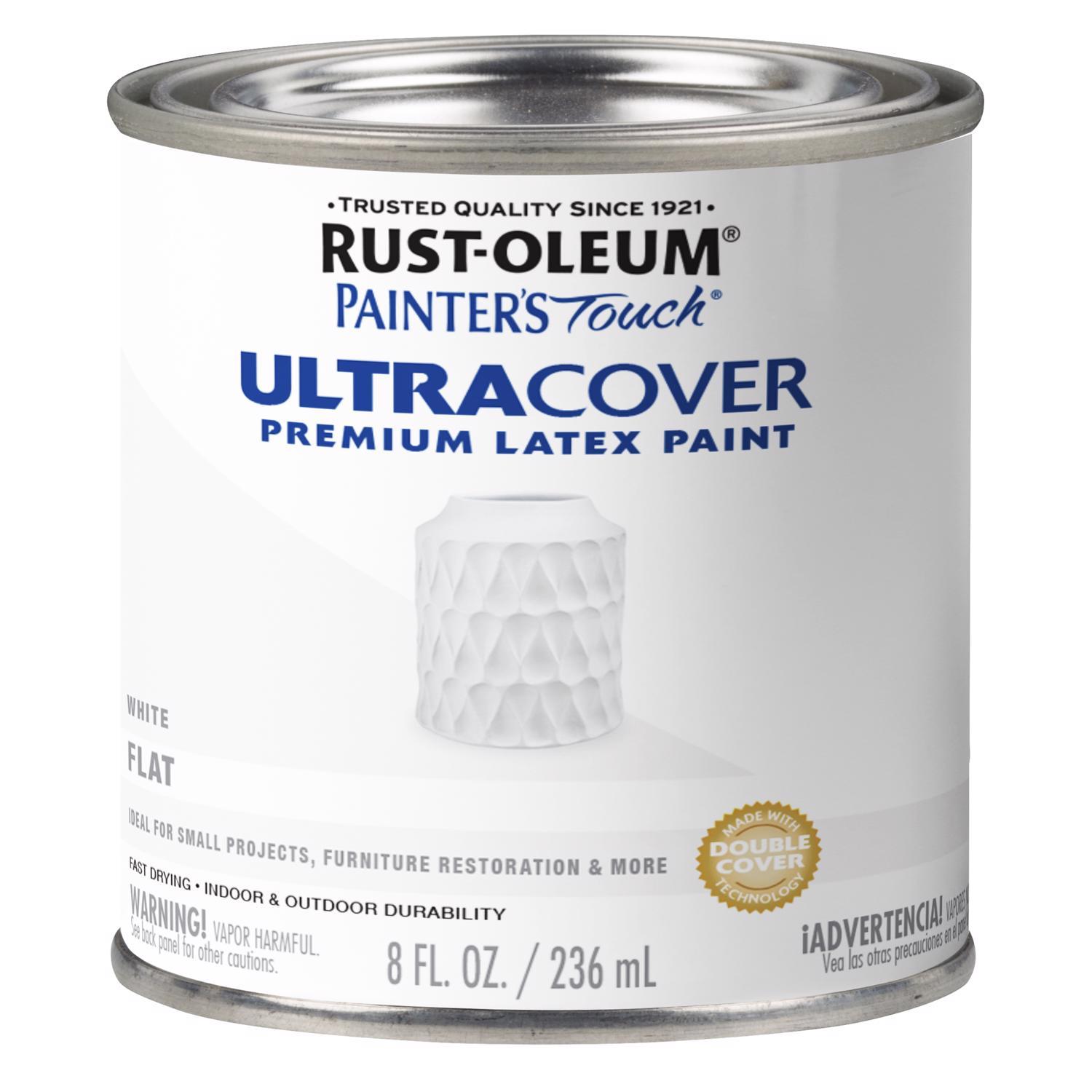 Rust-Oleum Painters Flat White Water-Based Ultra Cover Paint Exterior and Interior 0.5 pt