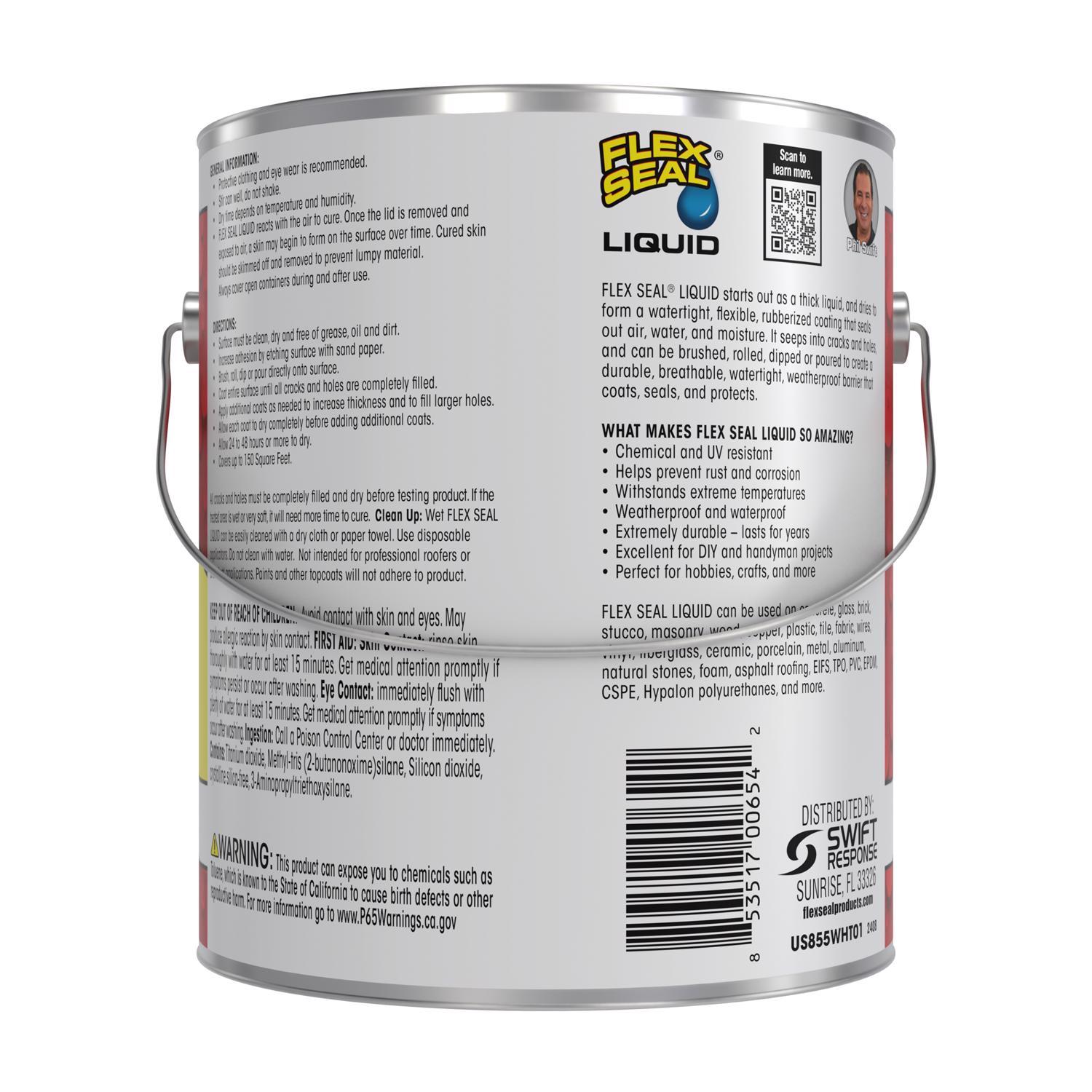 Flex Seal Family of Products Flex Seal White Liquid Rubber Sealant Coating 1 gal