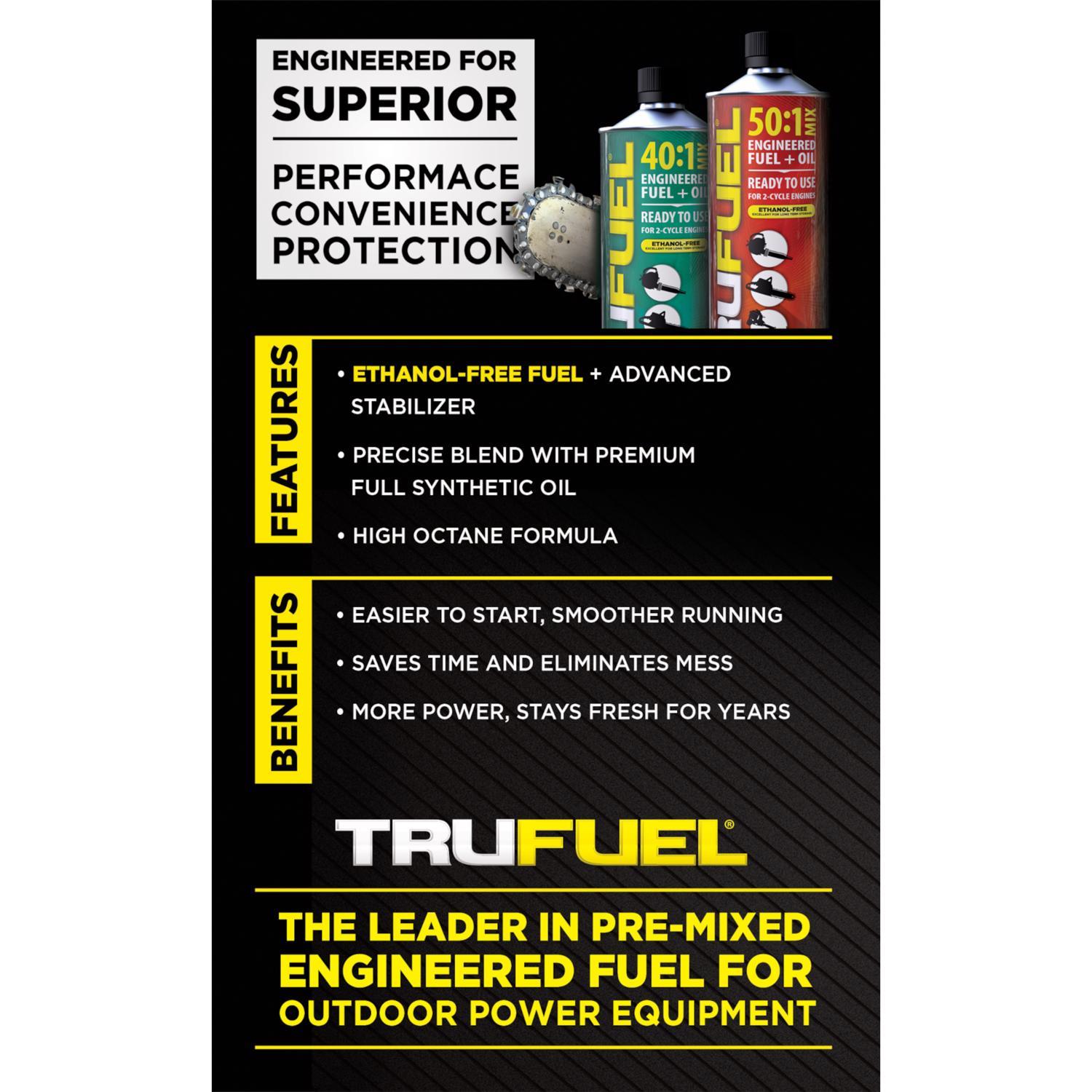 TruFuel Ethanol-Free 2-Cycle 40:1 Engineered Fuel and Oil 32 oz