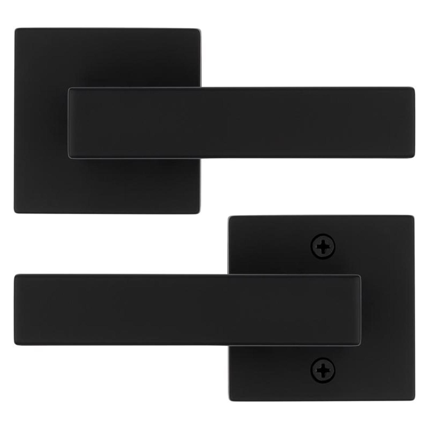 Kwikset Singapore Matte Black Passage Lever 1-3/4 in.