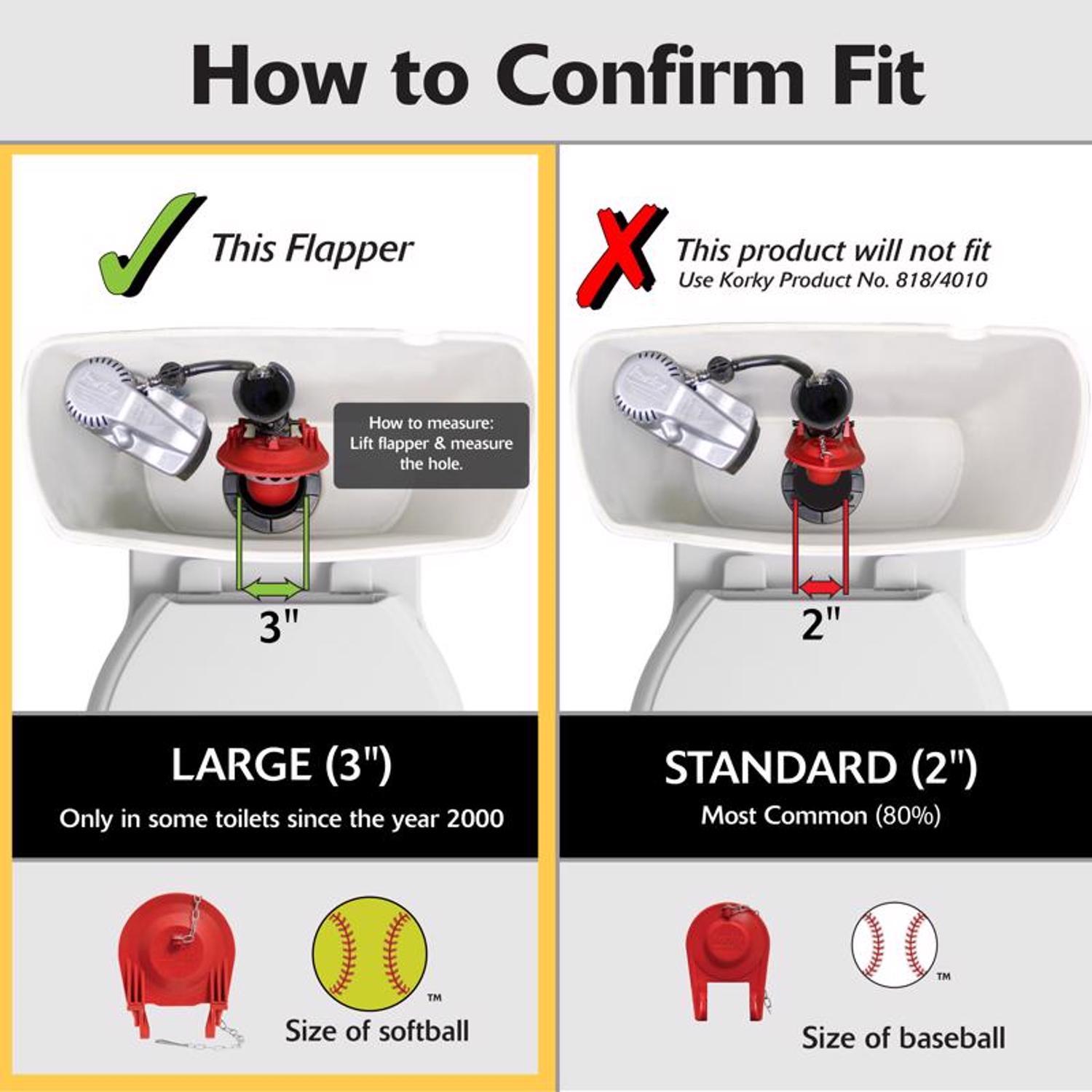 Korky QuietFILL Platinum Large 3 inch Flapper Fill Valve And Flapper Kit